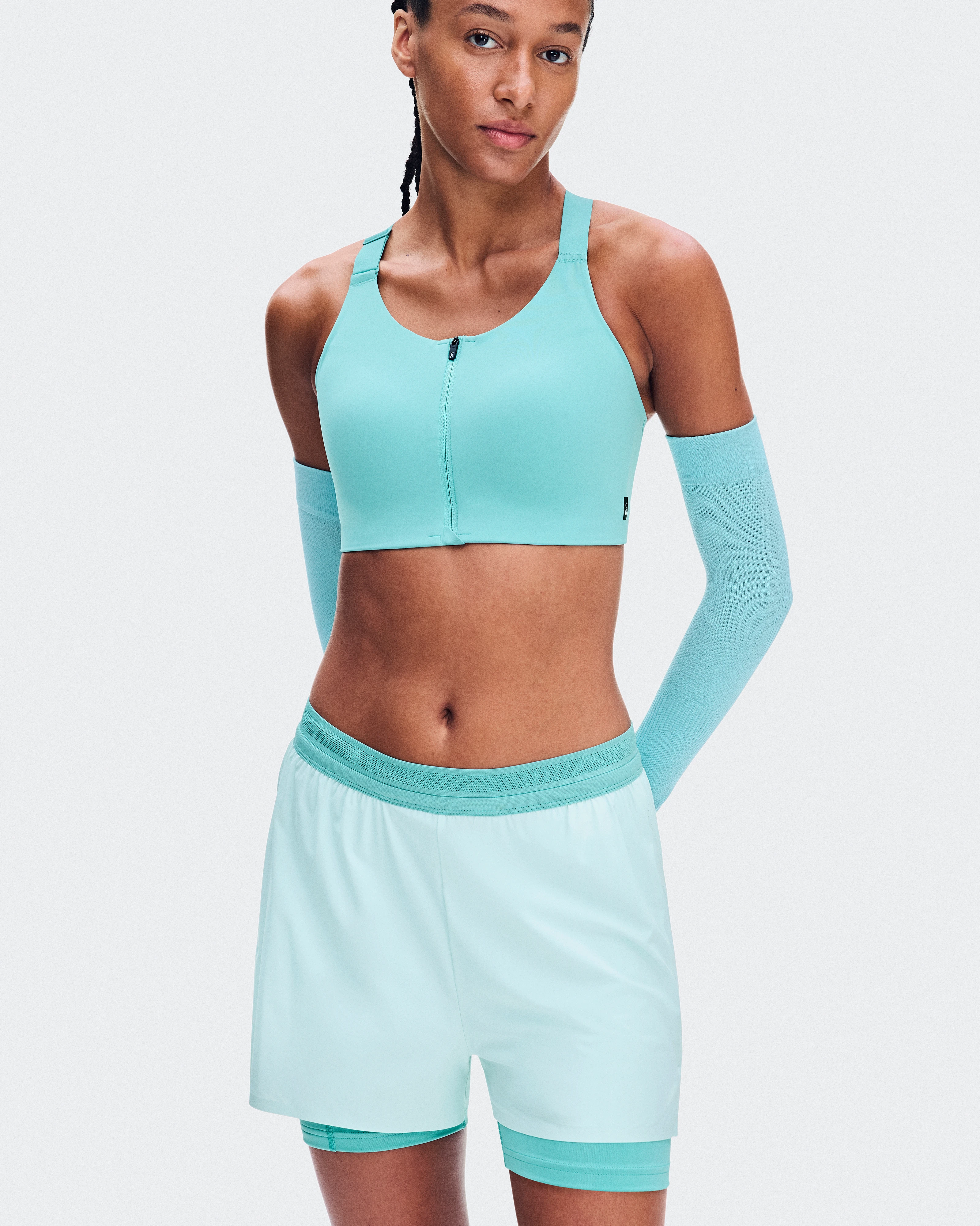 On Endurance Bra Zip Aquamarine Women Bras
