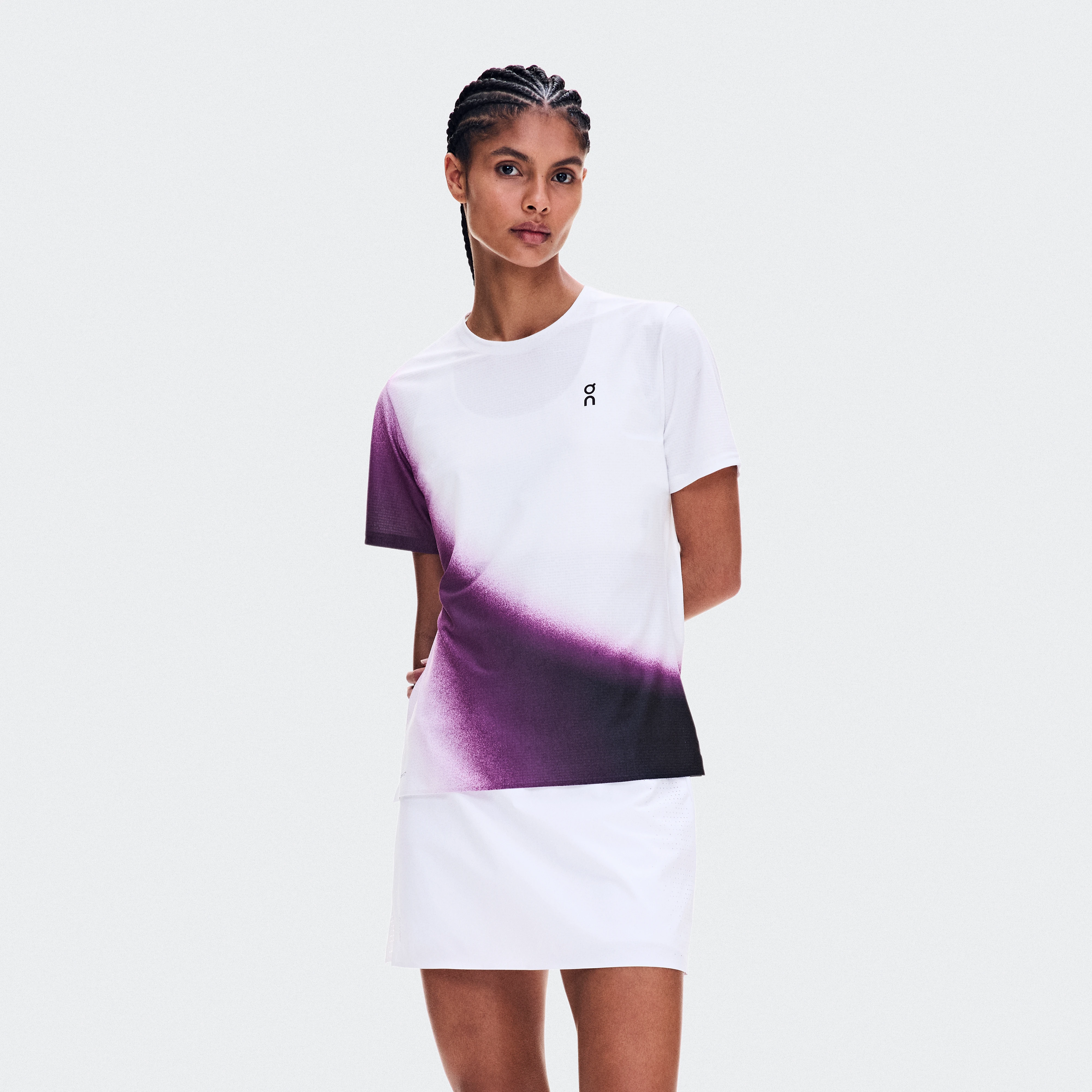 On Court-T Swing White & Cassis Women – Tennis, racket sports Tops and t-shirts Tennis
