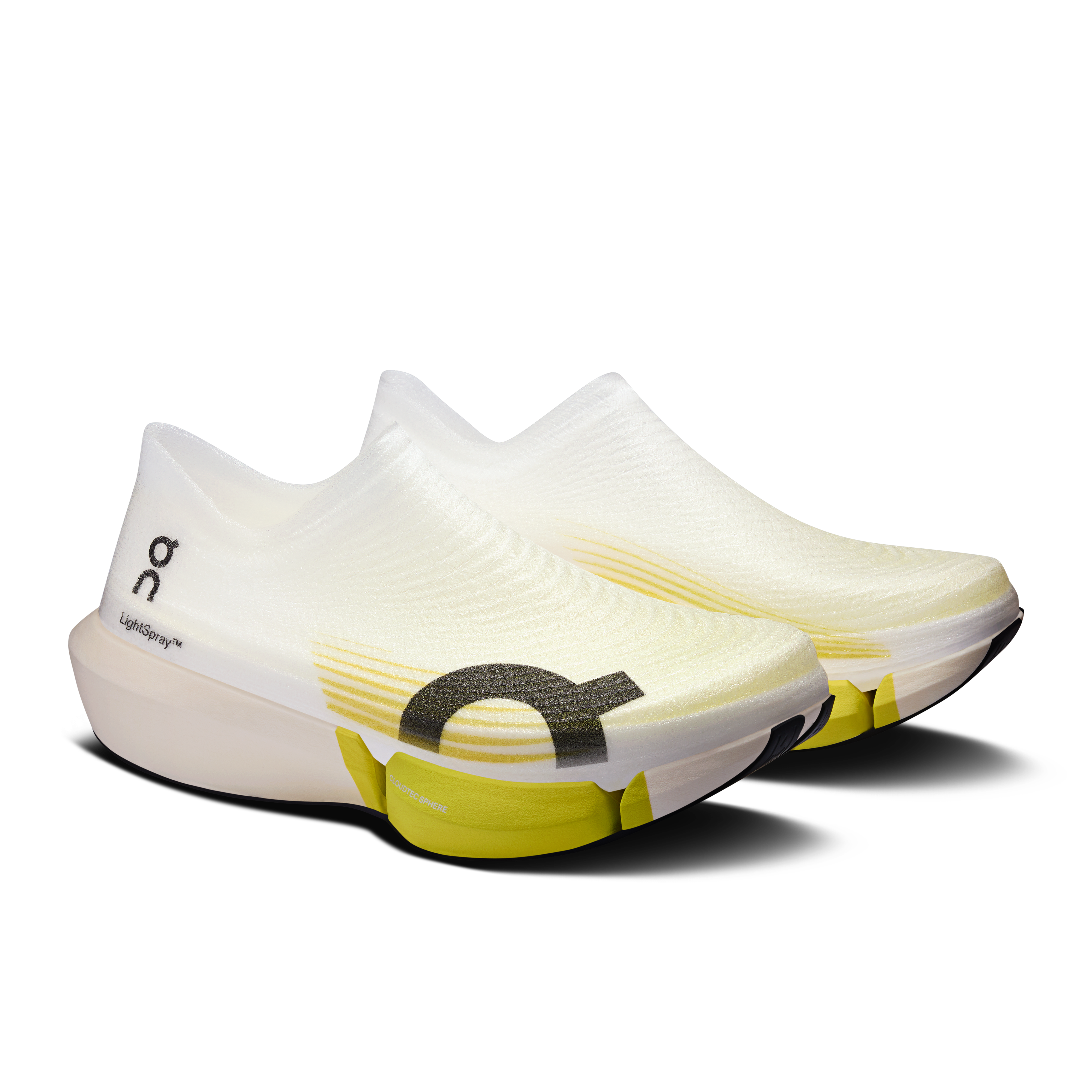 On LightSpray Cloudboom Strike 2 White & Lime Unisex Road running Shoes