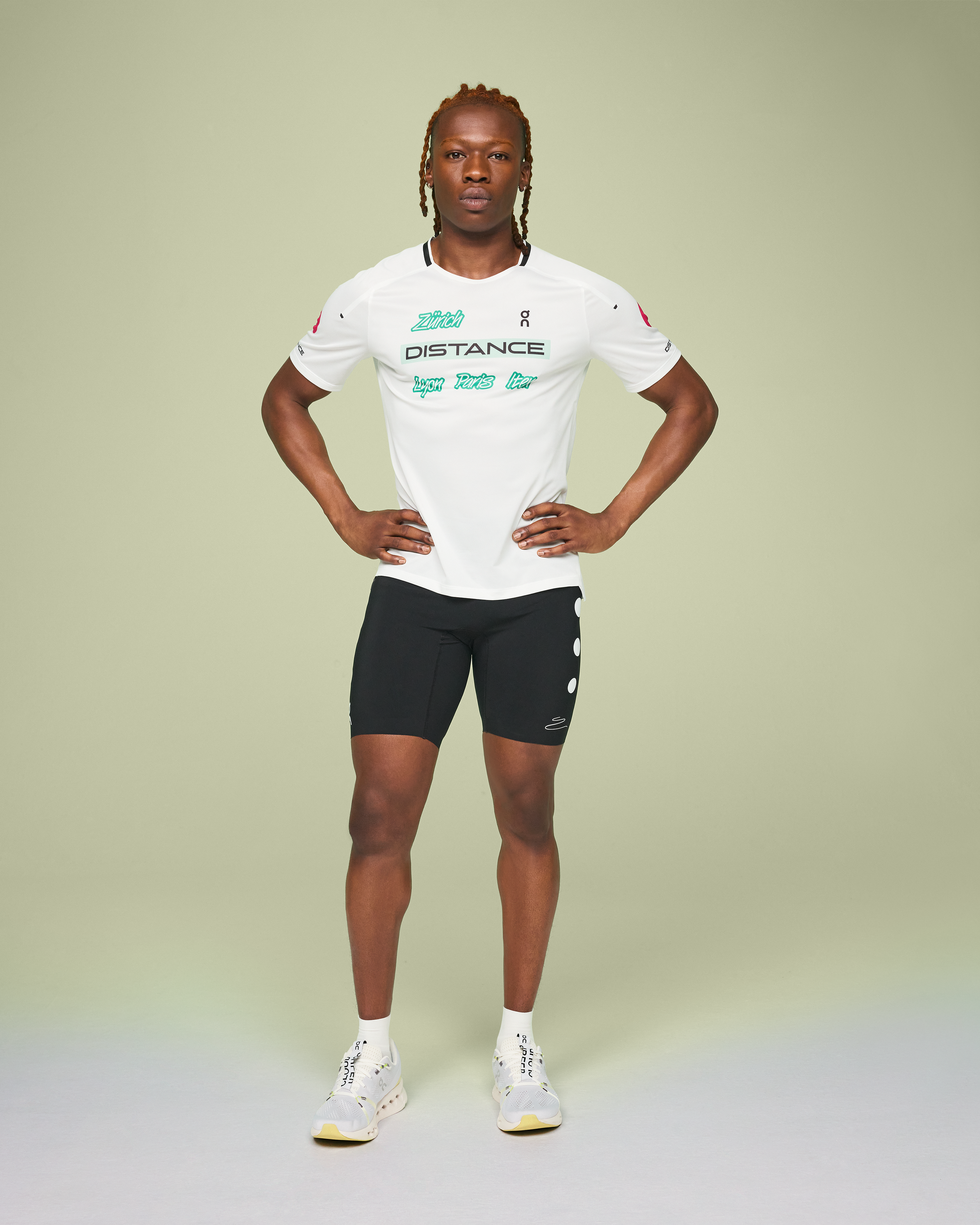 On Performance-T Light Distance Mint & White Unisex Tops and t-shirts
