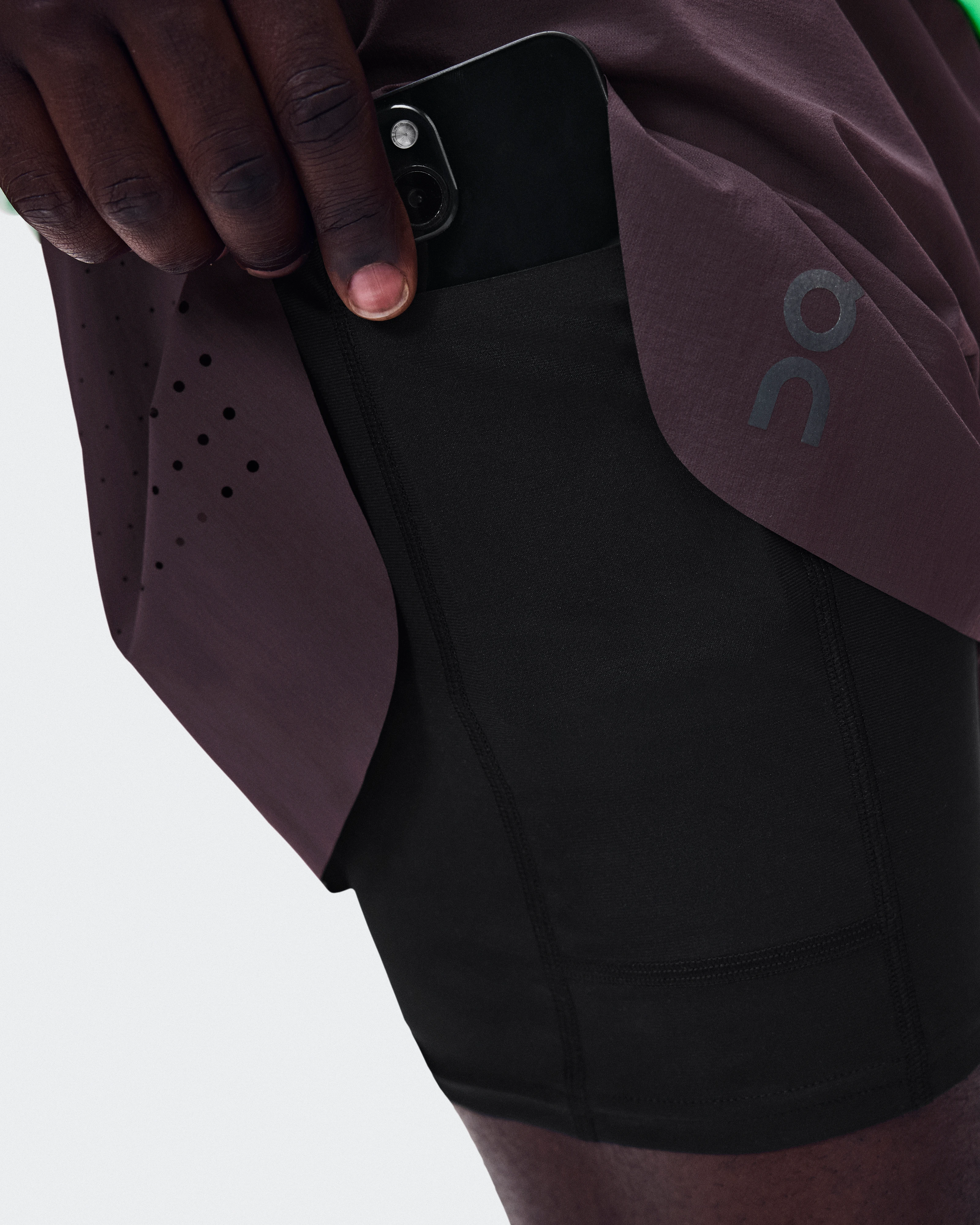 On Zero 2-in-1 Shorts Urchin & Black Men Shorts