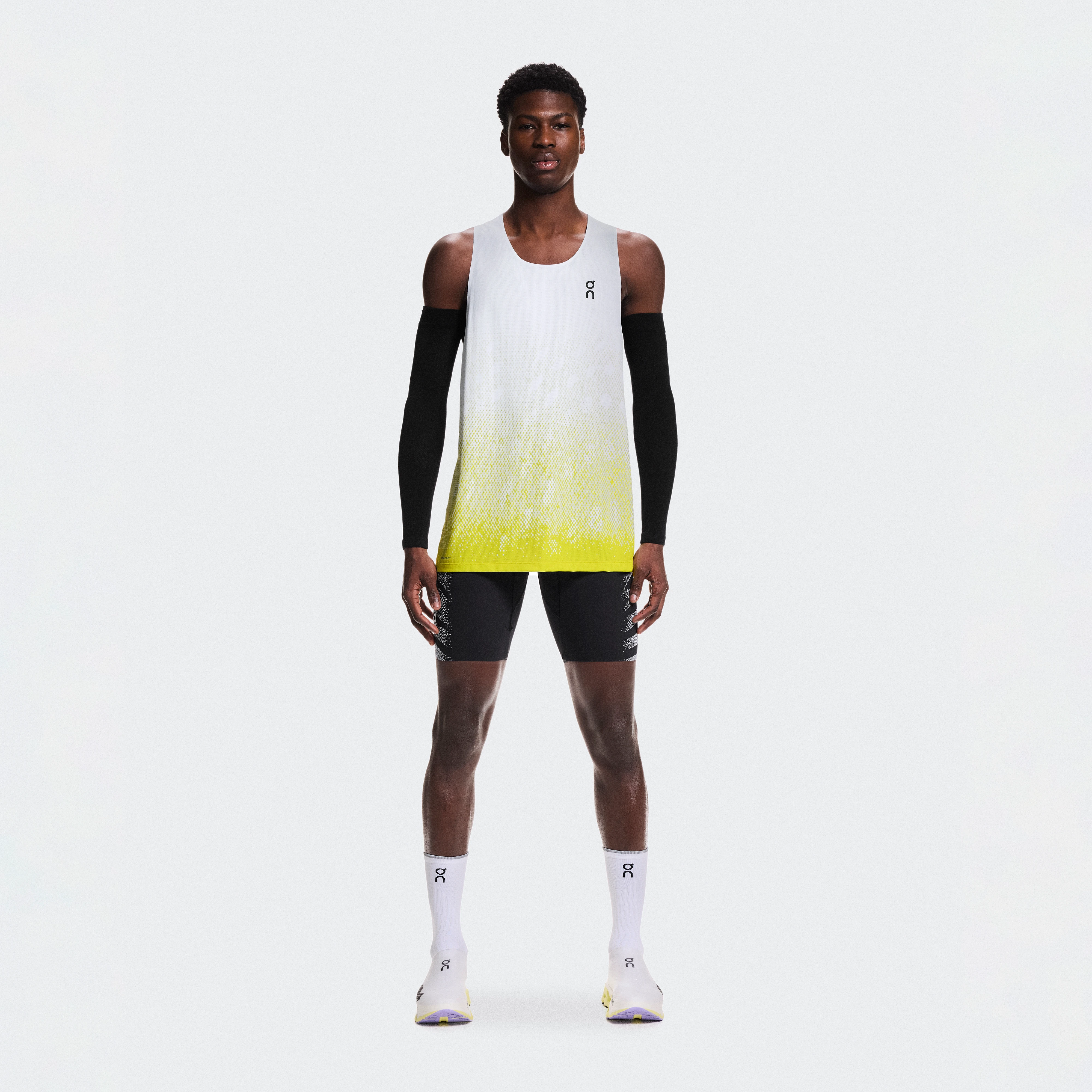 On Zero Singlet White & Lime Men – Race-day running Tops and t-shirts