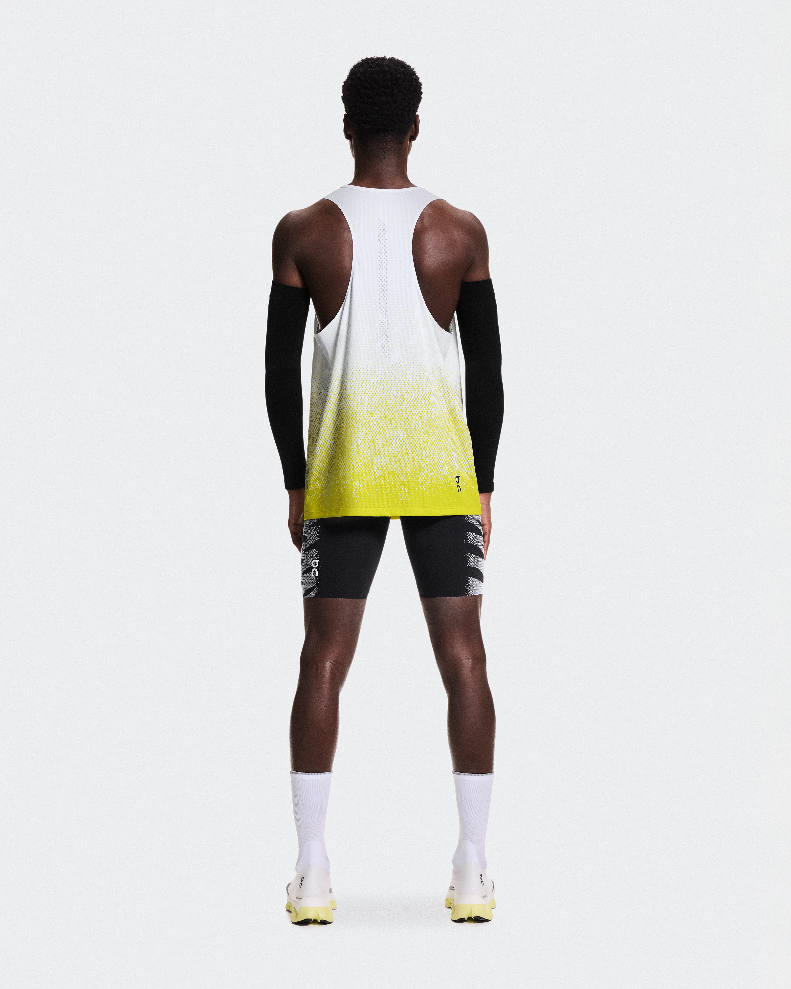 On Zero Singlet White & Lime Men Tops and t-shirts