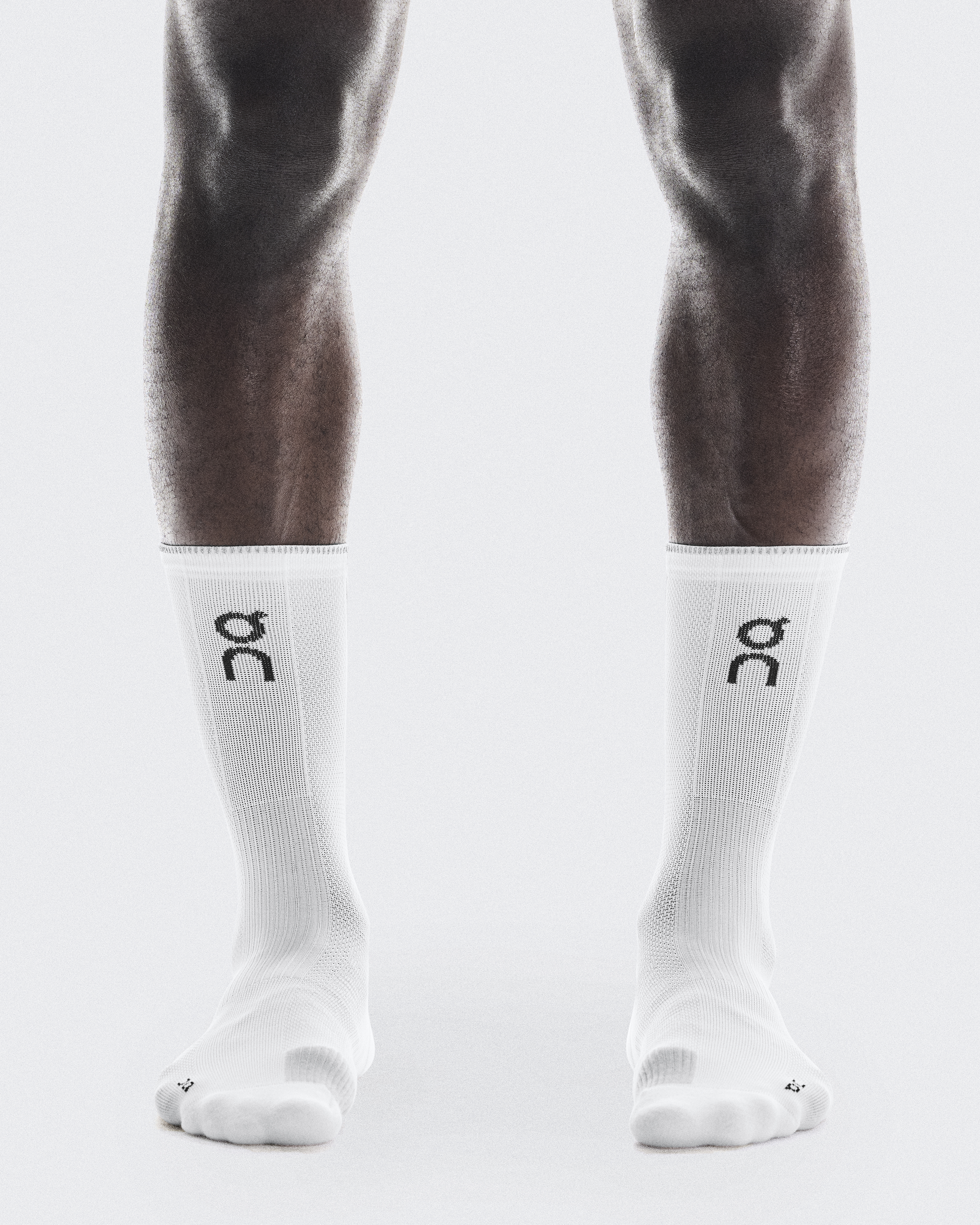 Performance Run Sock High in White/Glacier