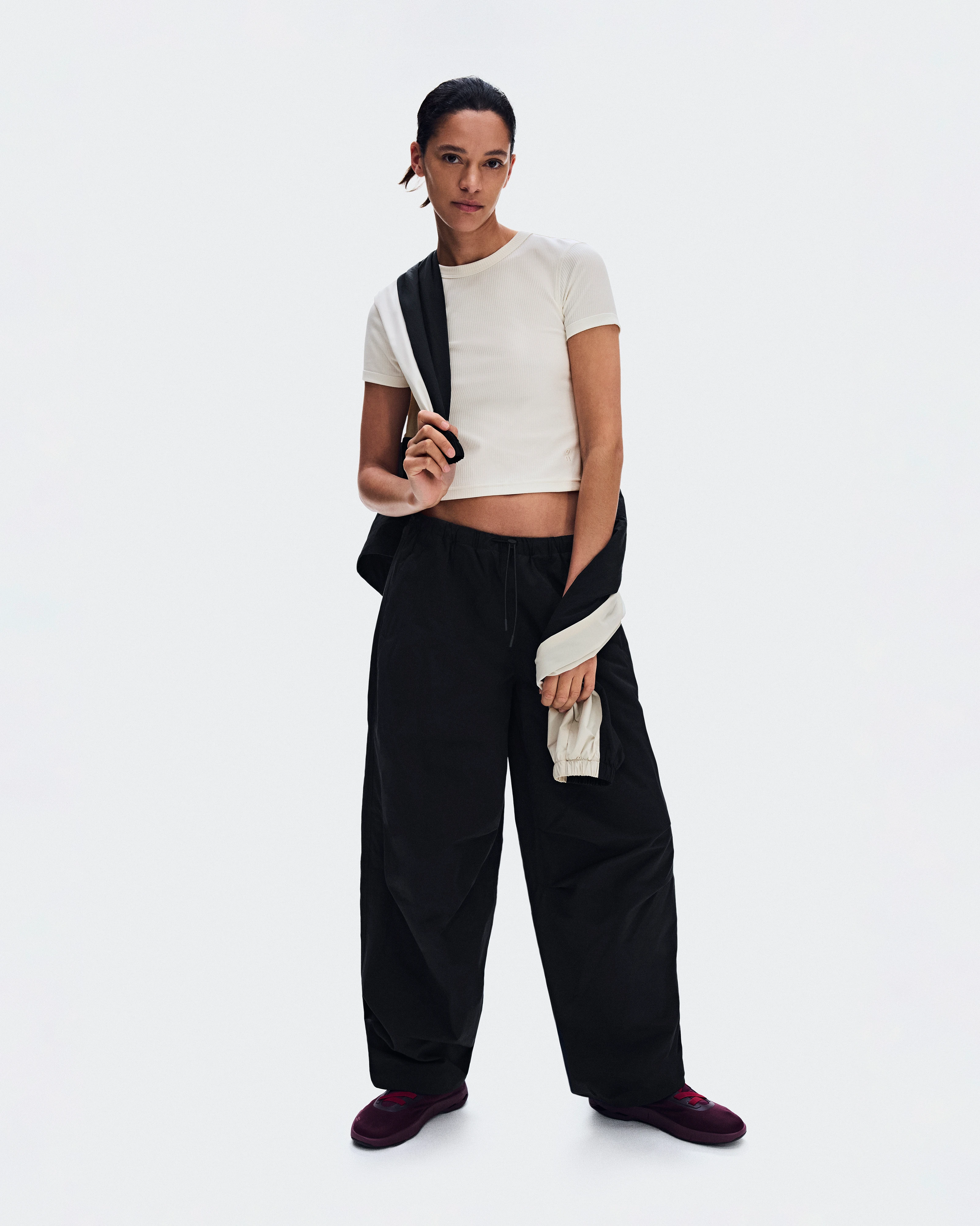 On Parachute Pants Black Women Pants
