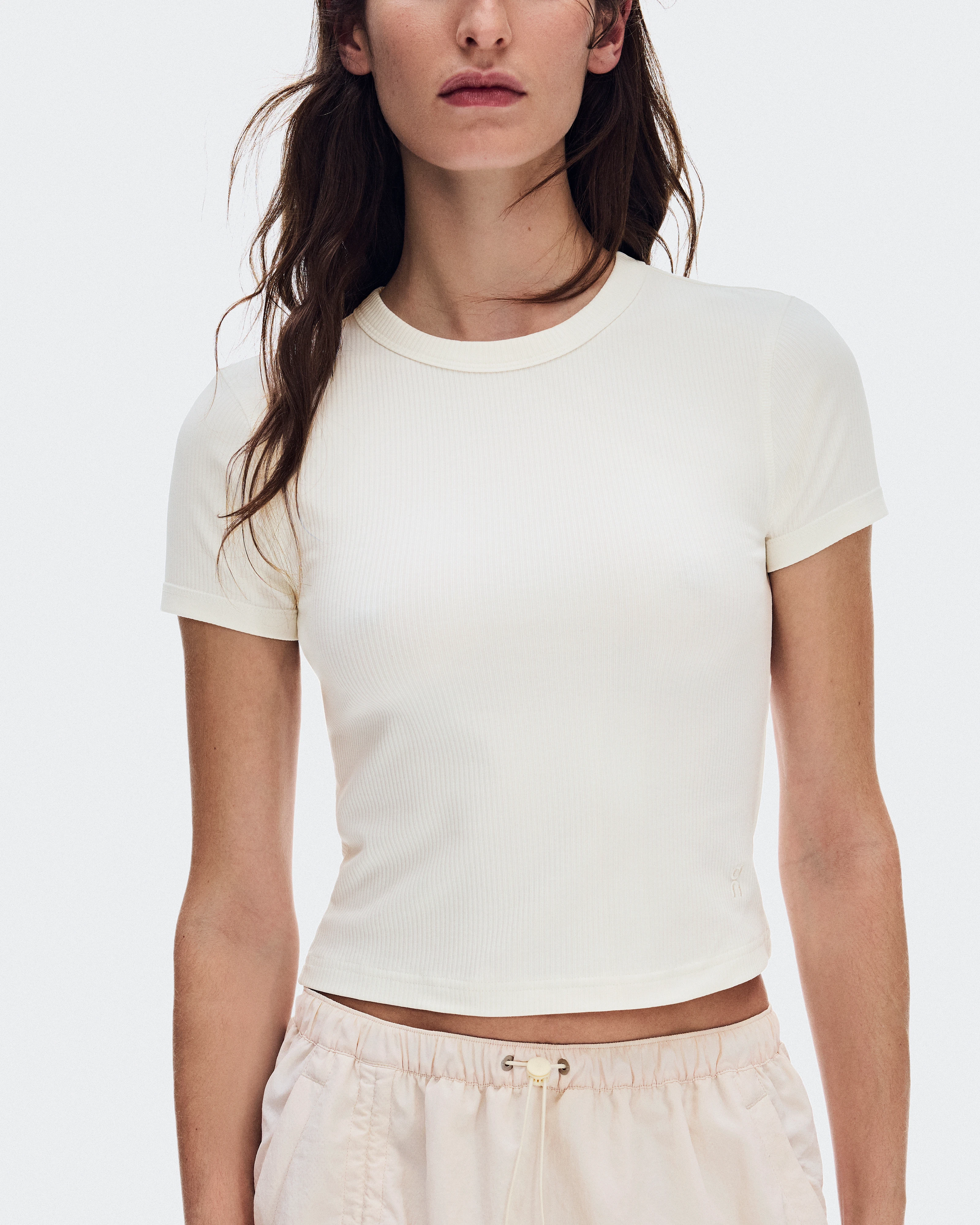 On All-Day Ribbed T-Shirt Ivory Women Tops and t-shirts