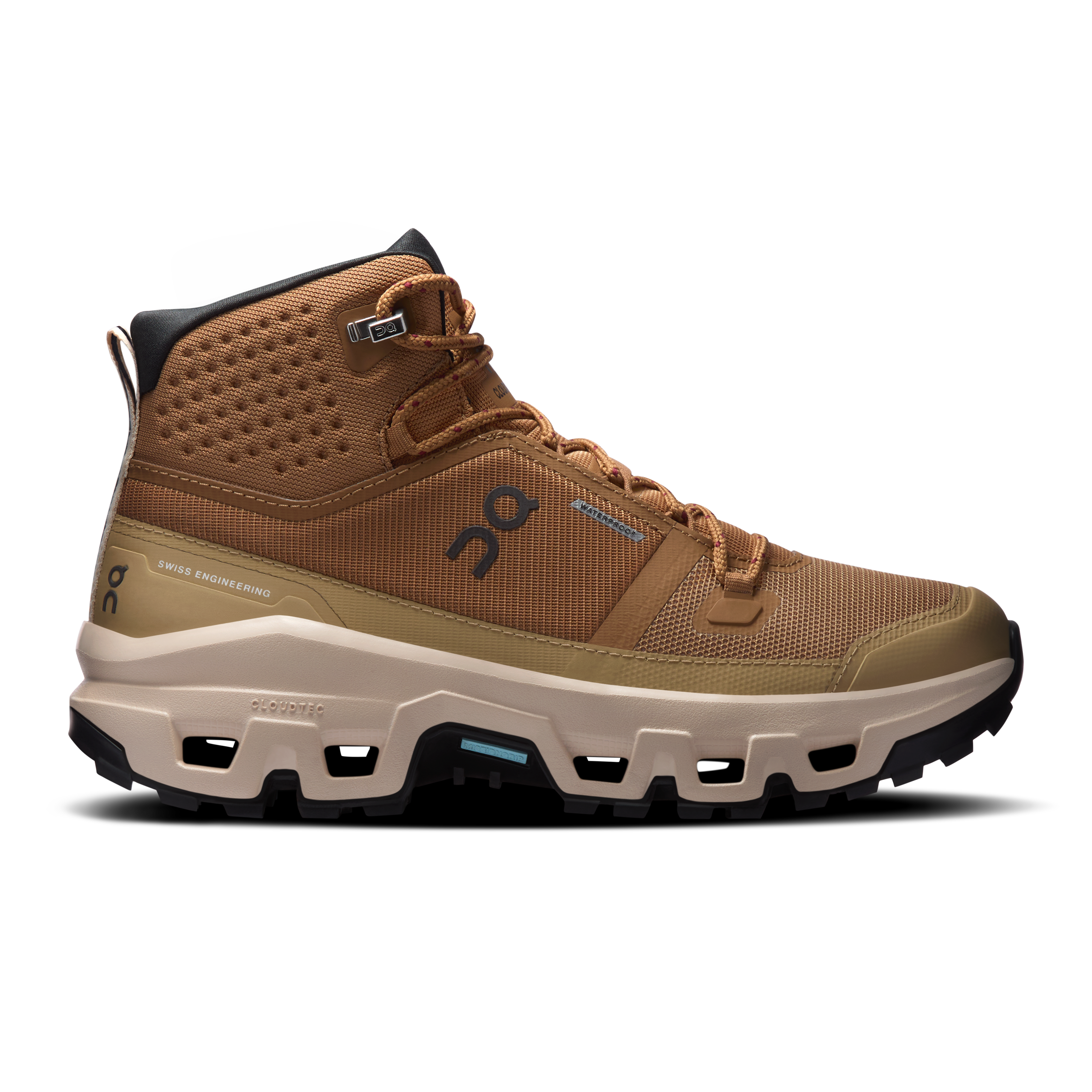 On Cloudrock Mid Waterproof Sphinx & Sand Women – Hiking, Missiongrip™, waterproof Shoes