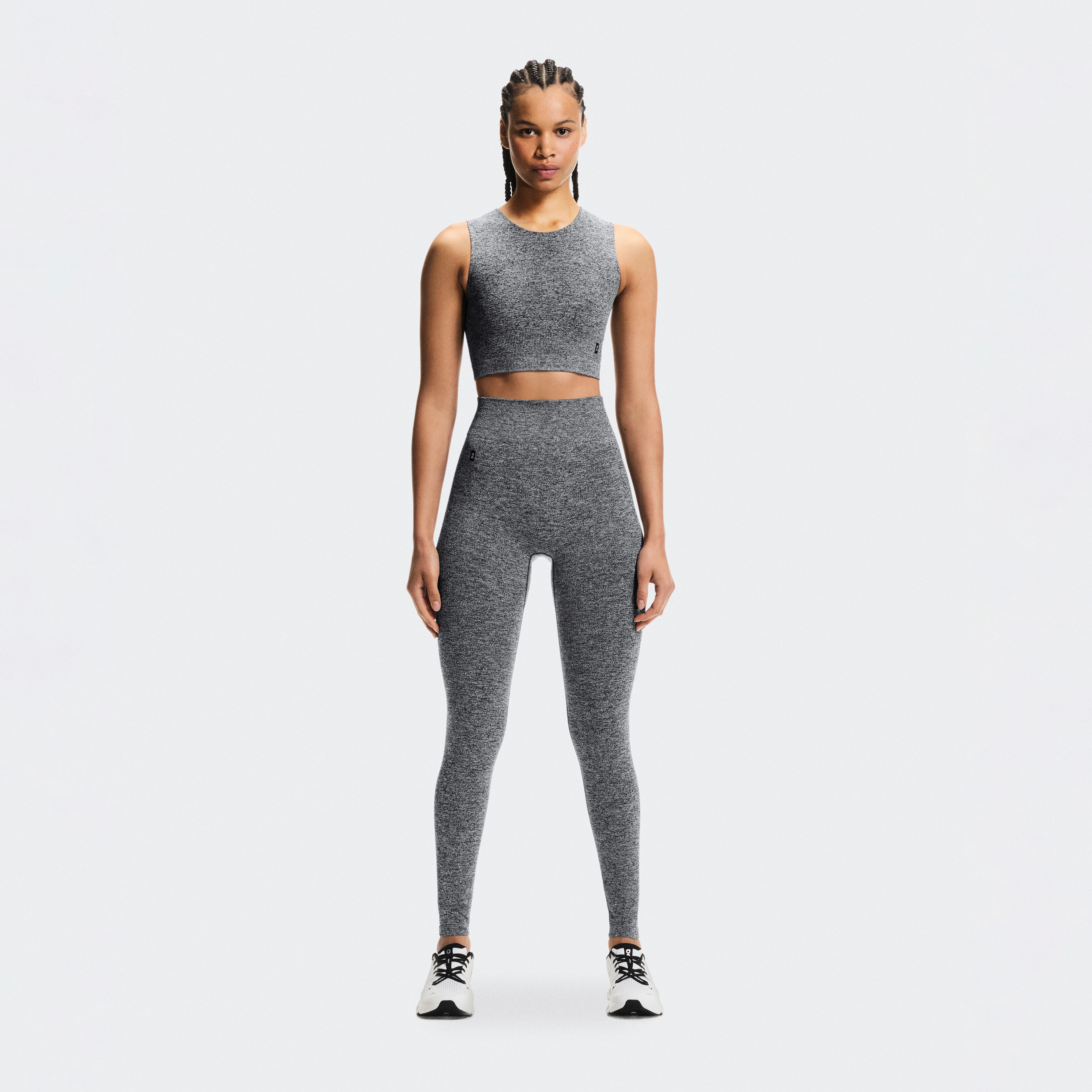 On Studio Knit Leggings Graphite Heather Women – Low-impact training Tights