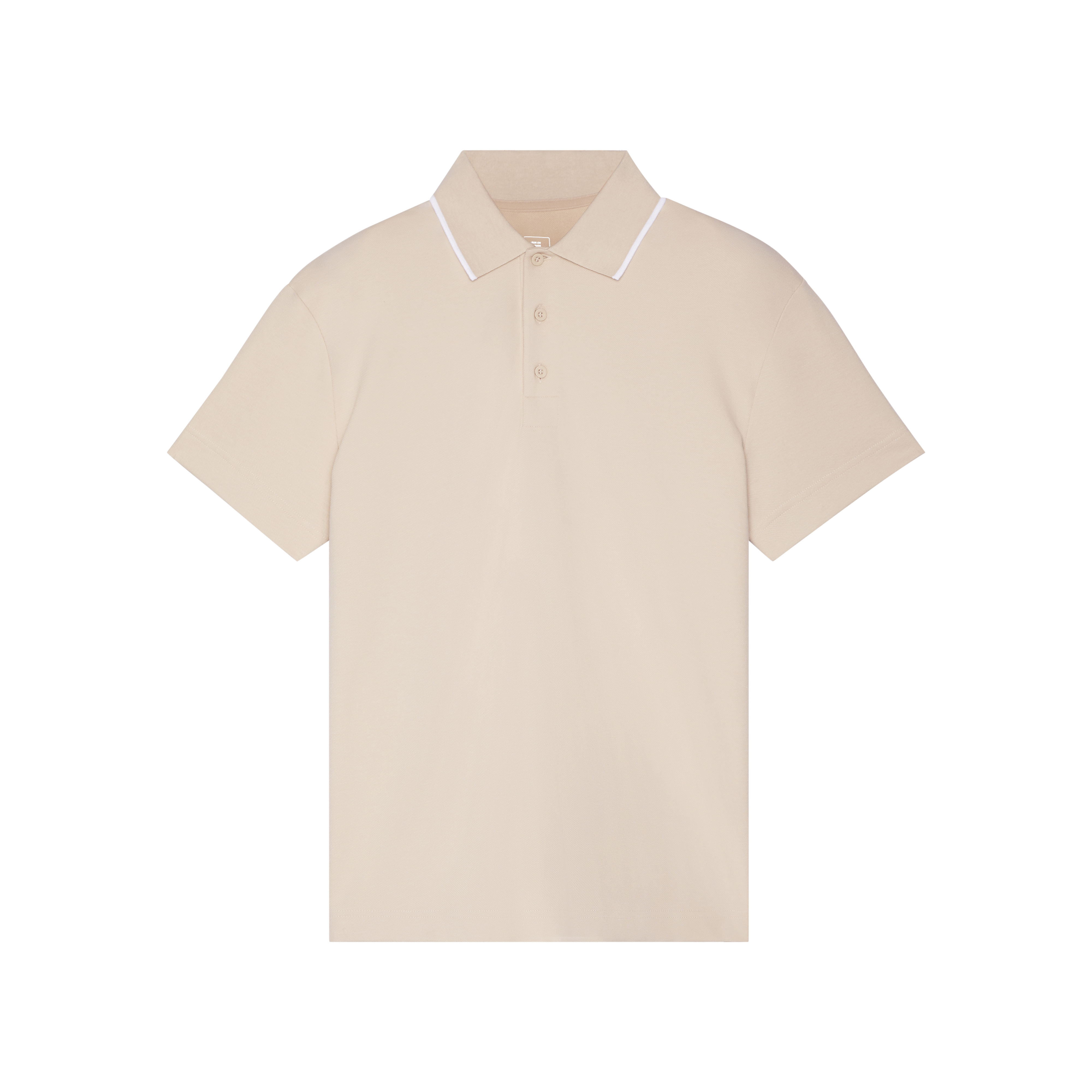 Courtside Polo Short-Sleeve Shirt in Sand/White