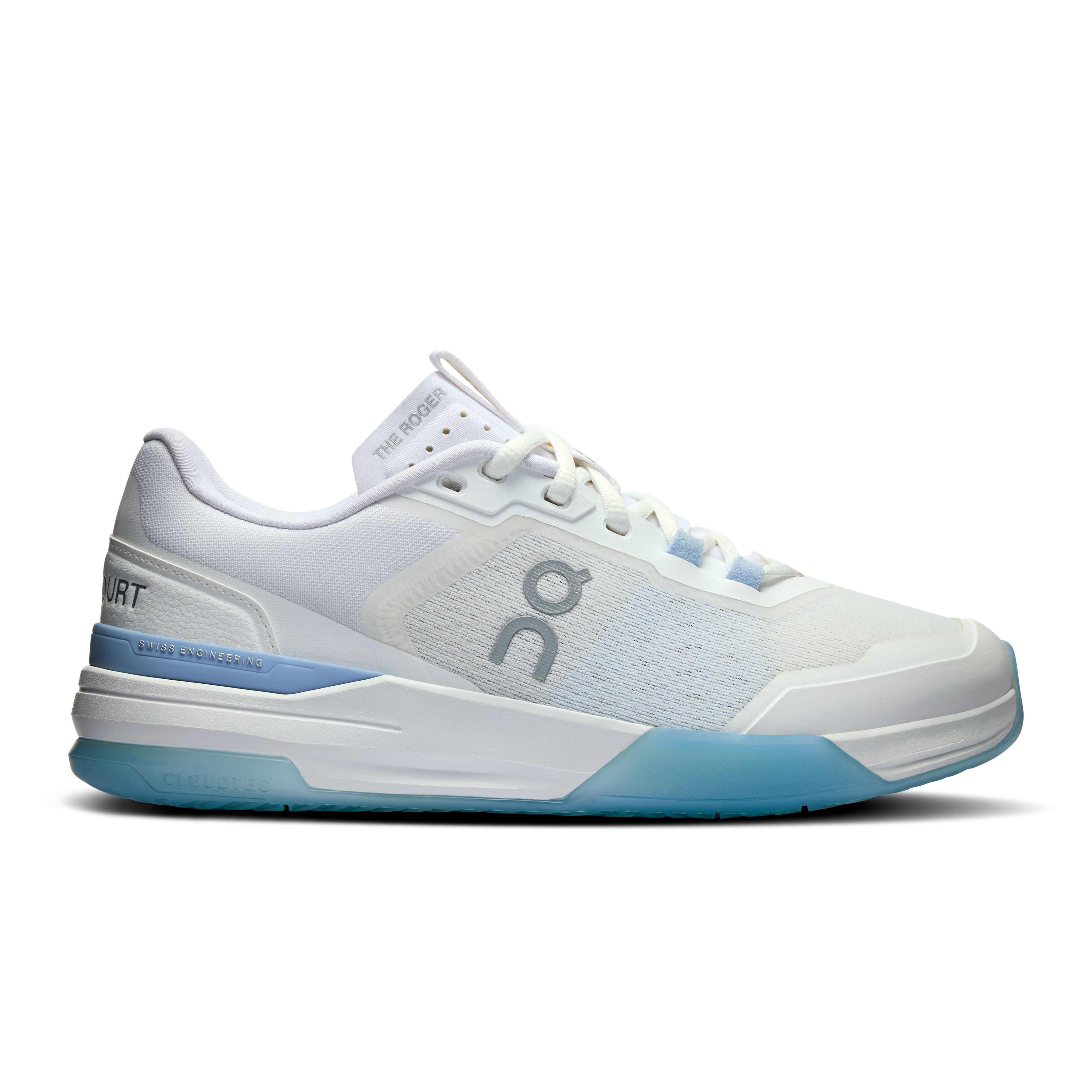On THE ROGER Advantage Pro White & Chambray Women – Everyday tennis, court sports, hidden CloudTec® Shoes
