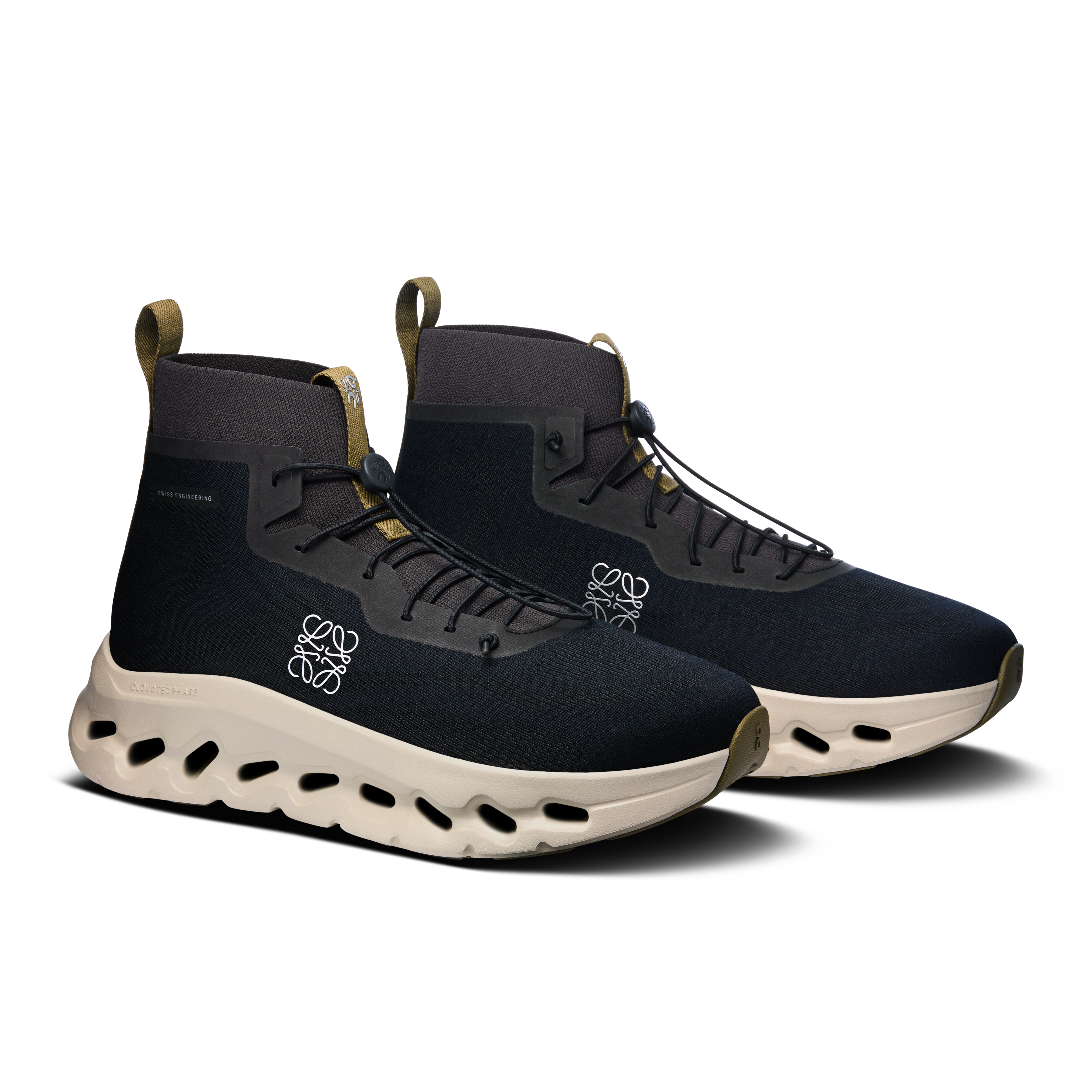 On Cloudtilt Hi LOEWE Black & Oatmeal | Olive Men Active life Shoes