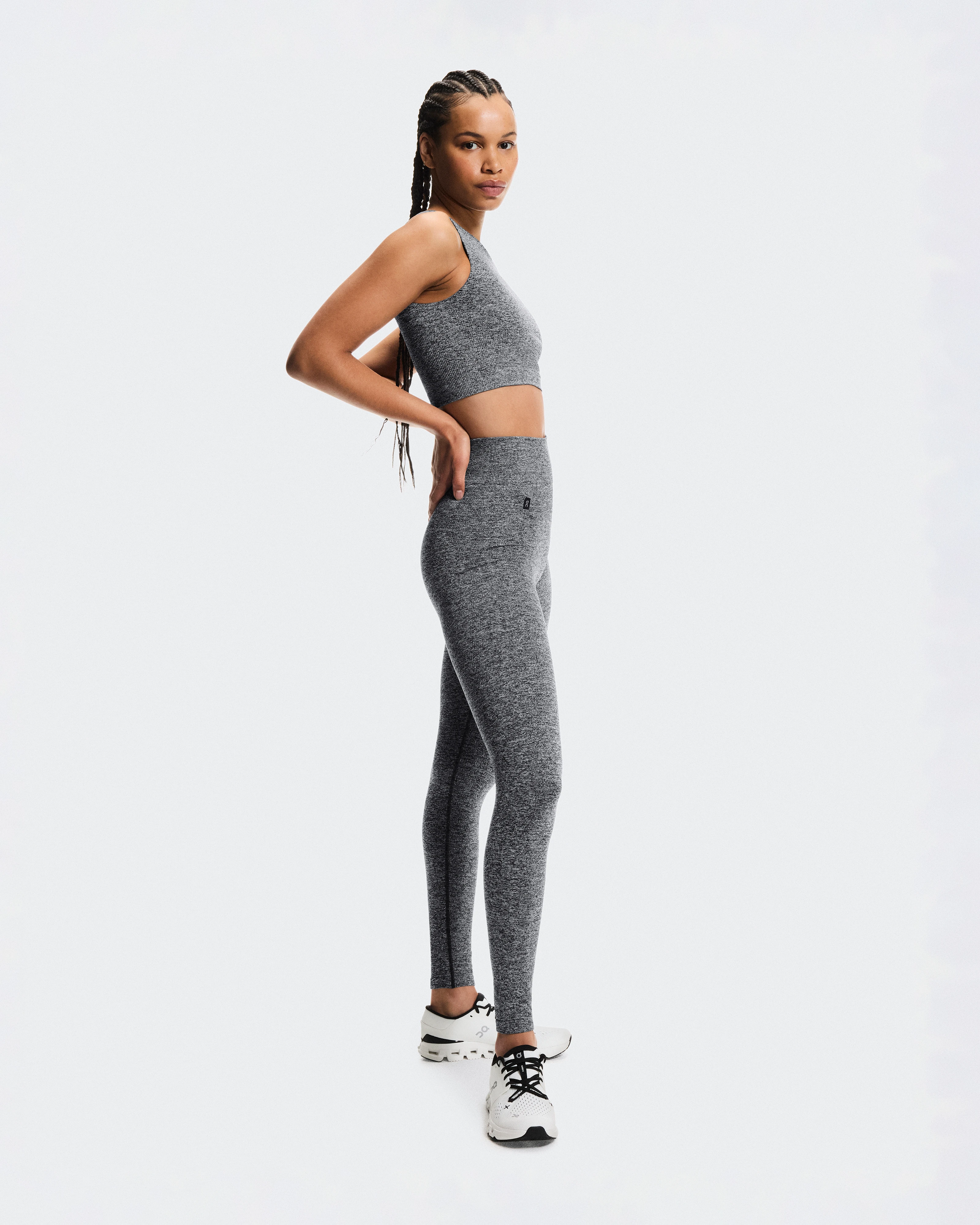 On Studio Knit Leggings Graphite Heather Women Tights