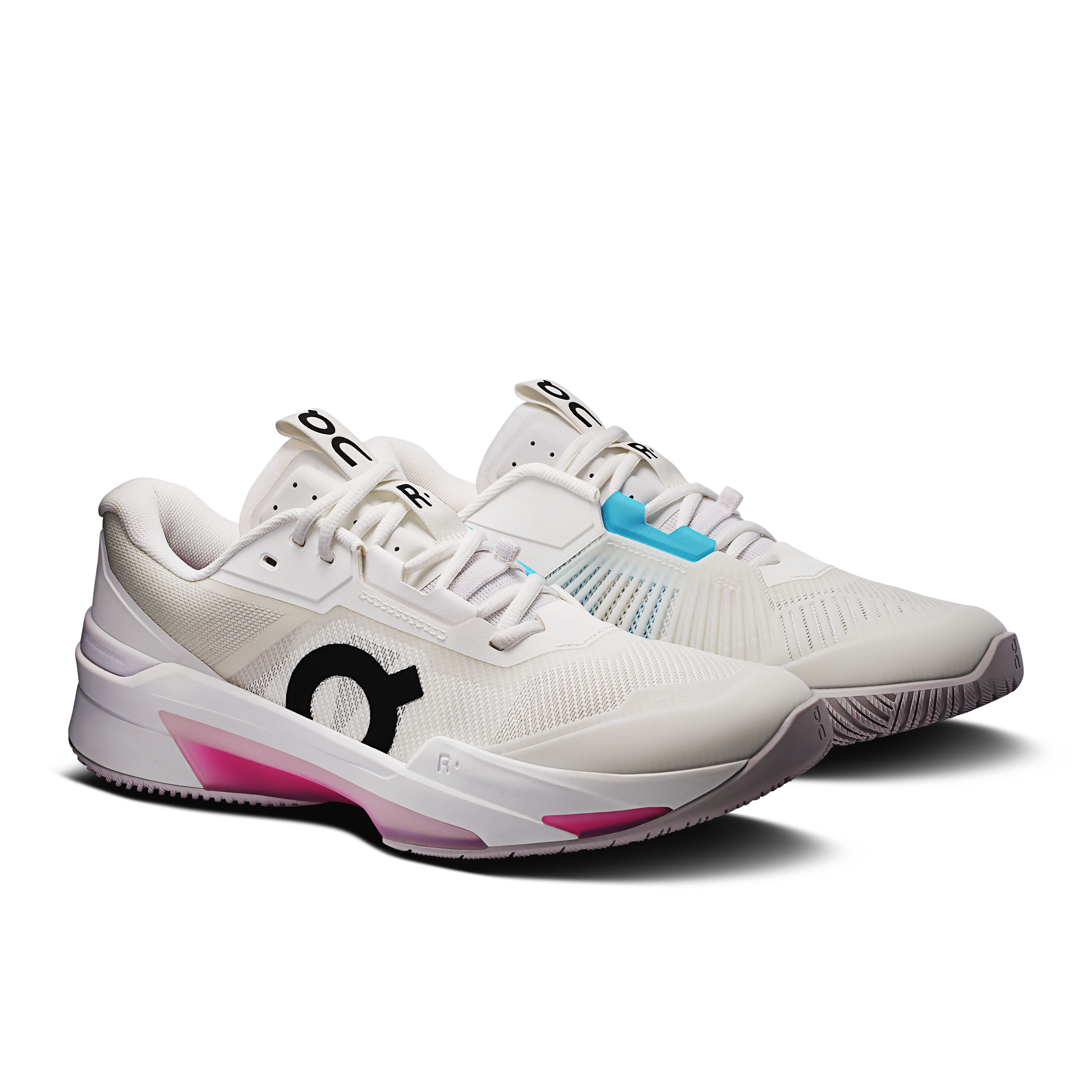 On THE ROGER Pro Fire White & Pink Men Tennis Shoes