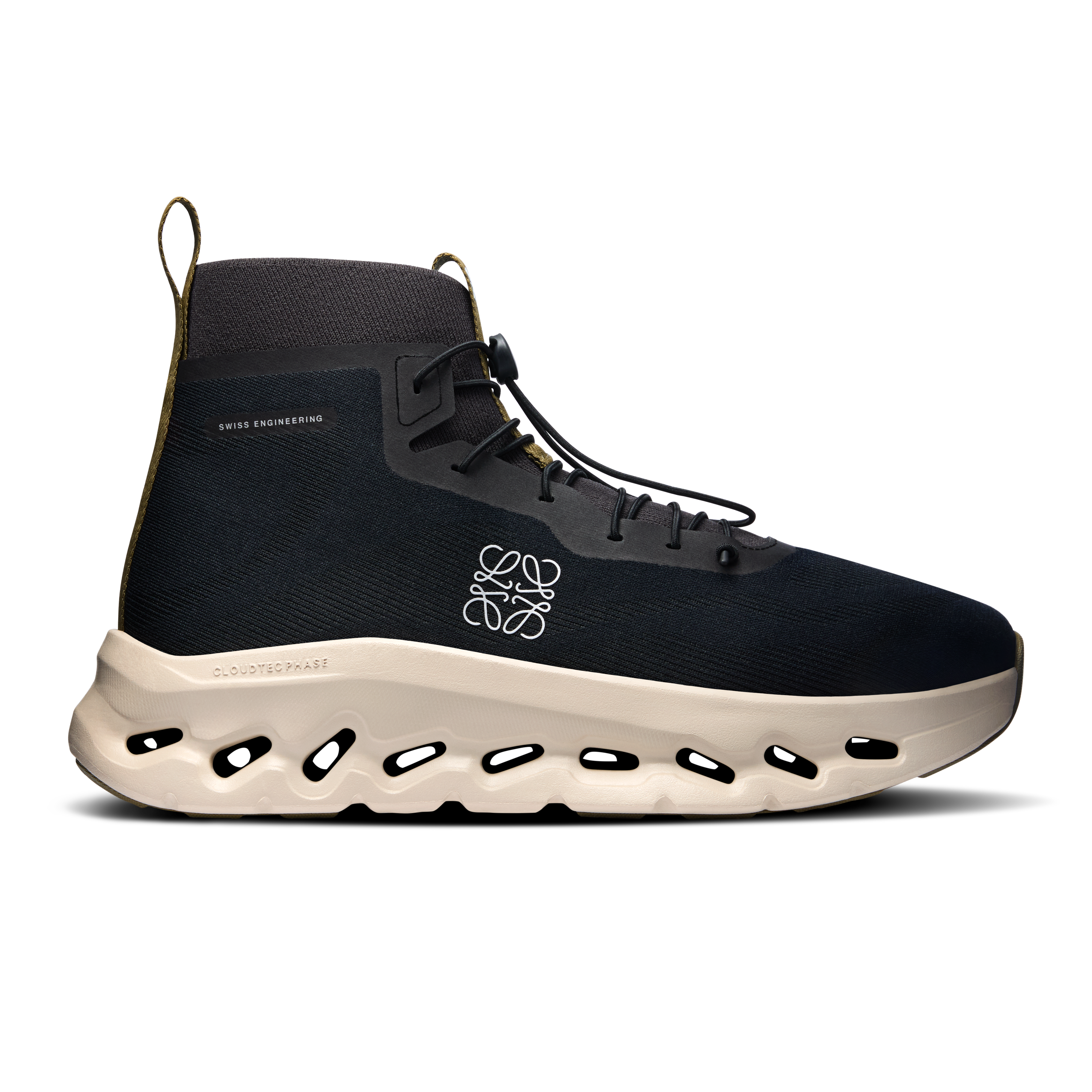 Cloudtilt Hi LOEWE Lifestyle Shoe in Black/Oatmeal/Olive