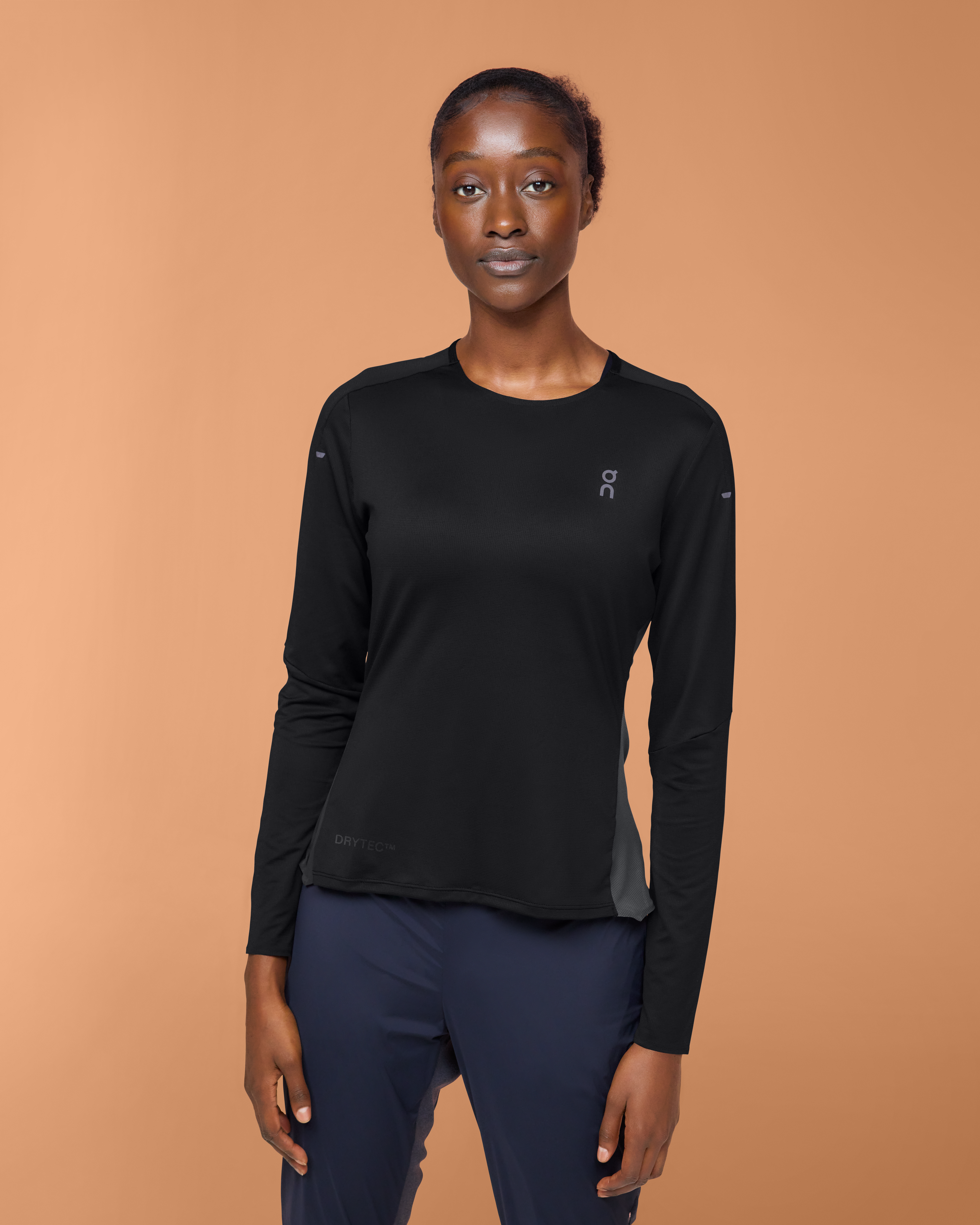 On Performance Long-T Black & Eclipse Women Tops and t-shirts