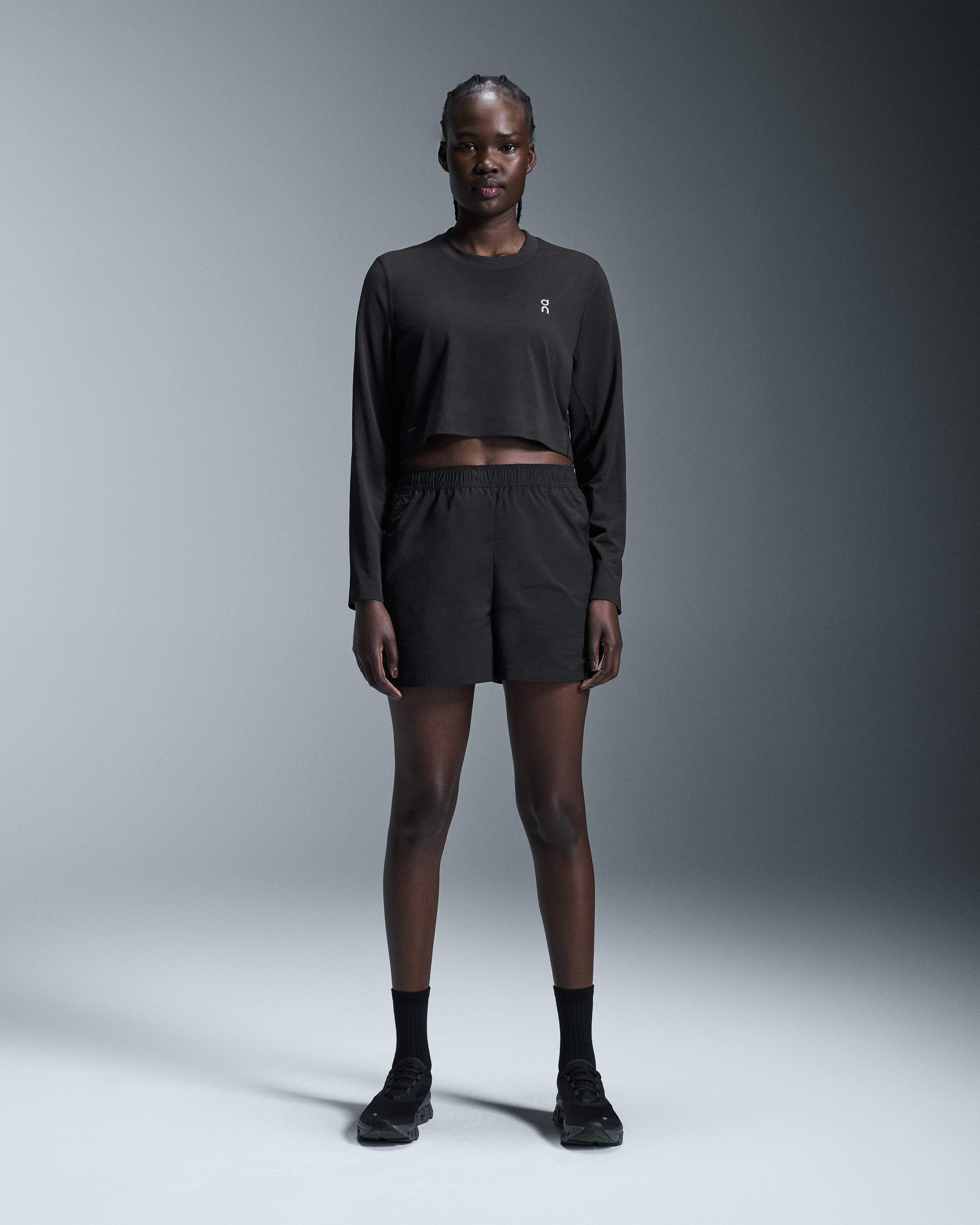 Train Long-T Crop Long-Sleeve Shirt in Black