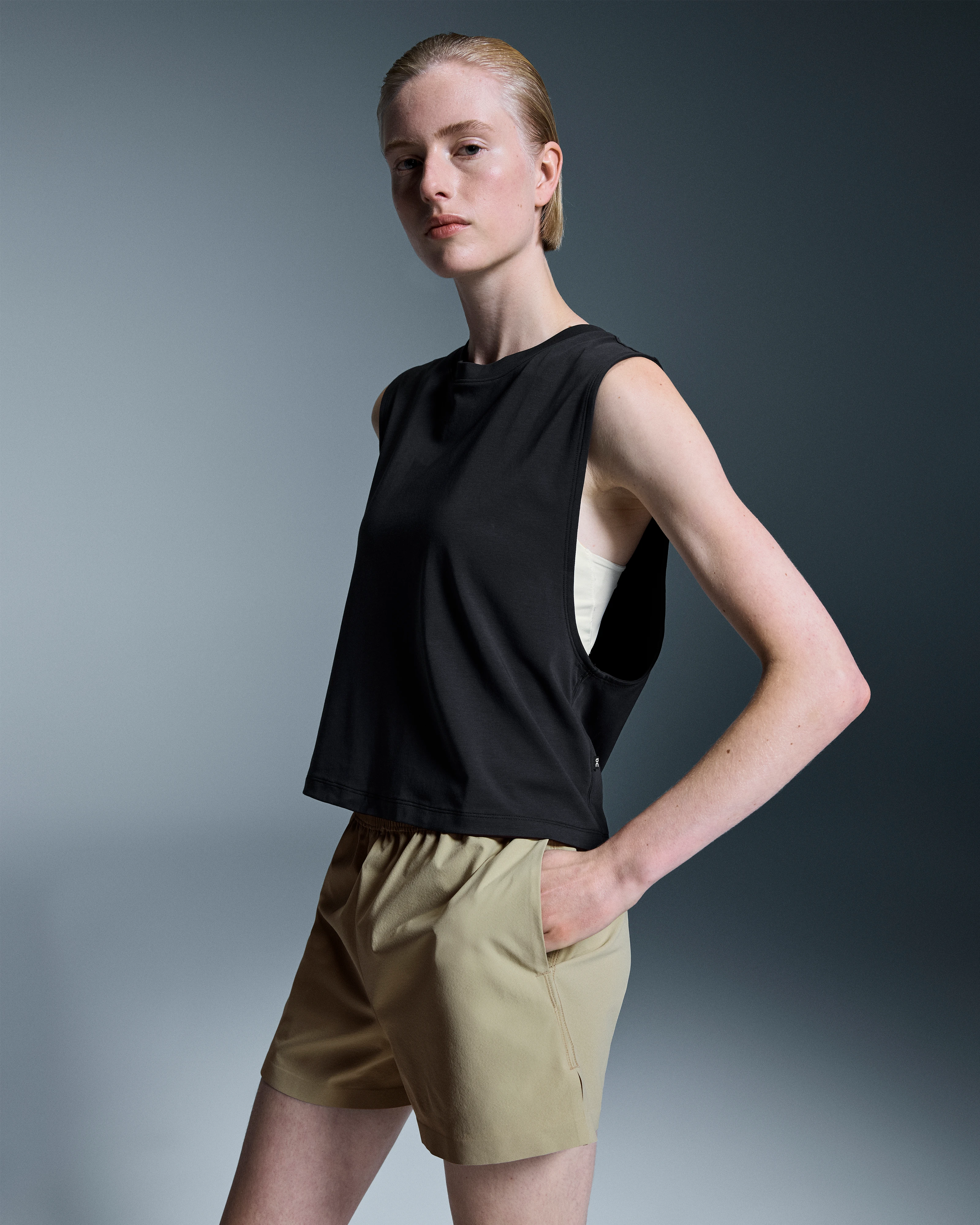 On Focus Crop Black Women Tops and t-shirts