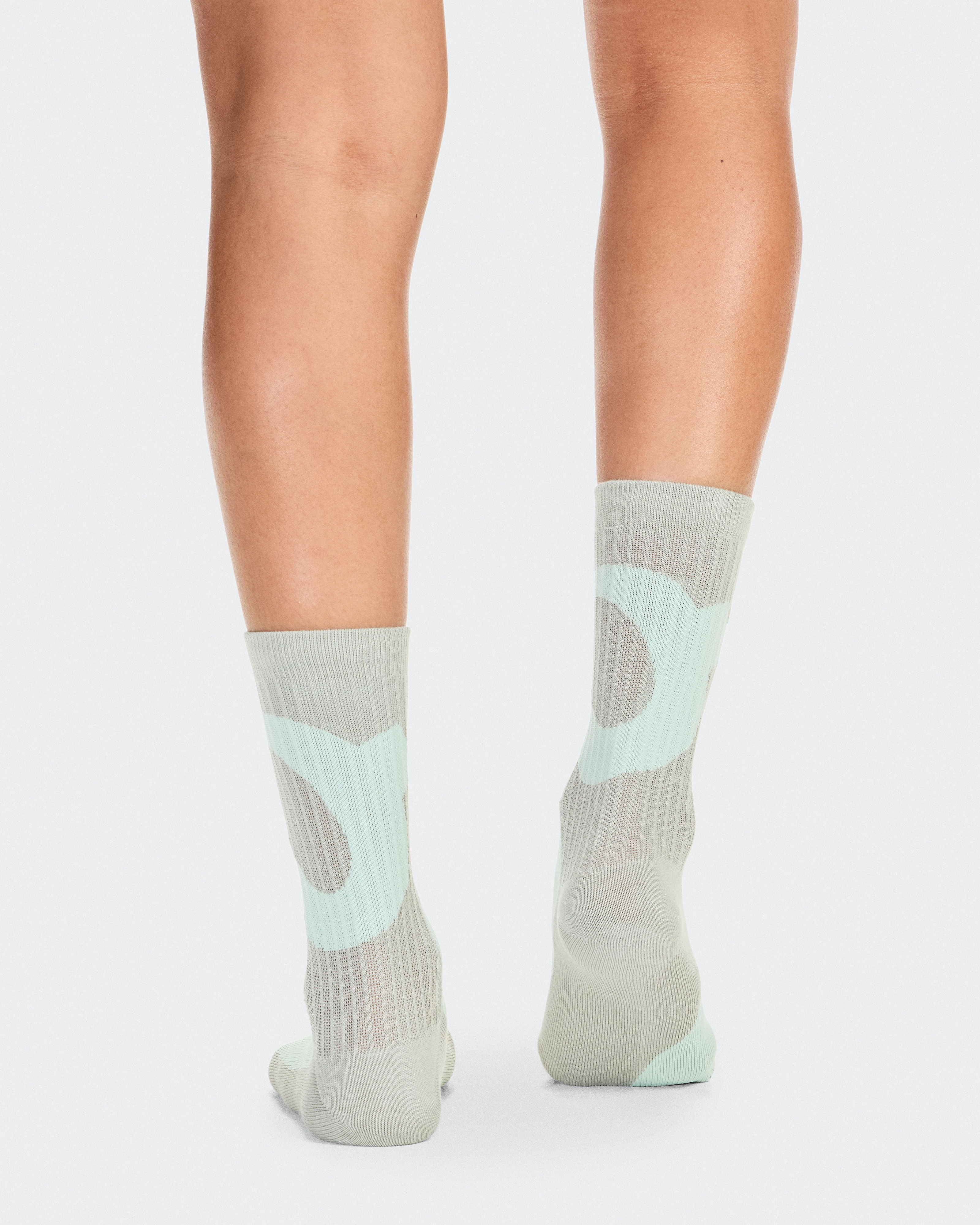 On Liquid Logo Sock High 2P Ivory & Tin Unisex Socks