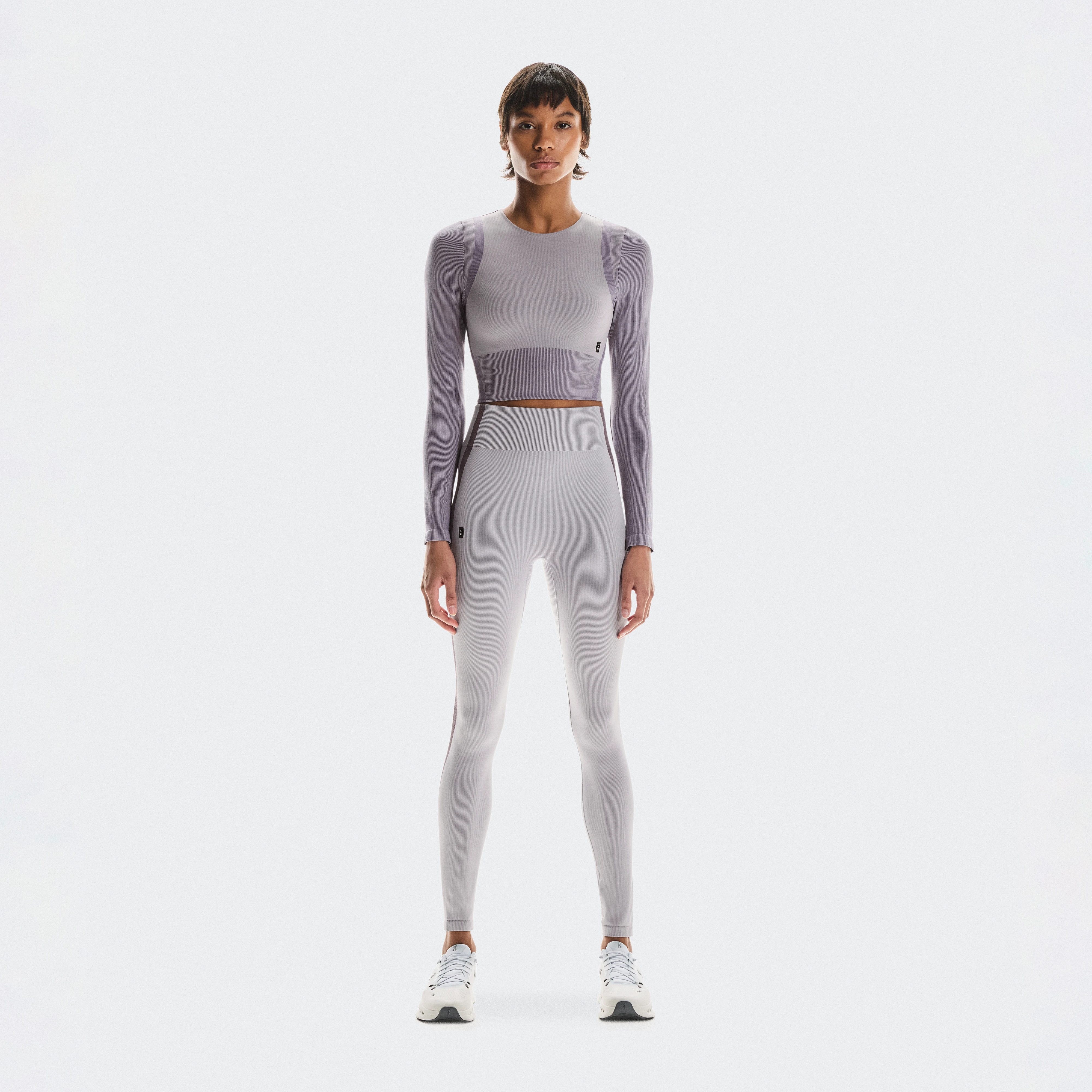 On Studio Knit Long-T Crop Lilac & Cosmos Women – Low-intensity workouts, all-day wear, yoga Tops and t-shirts