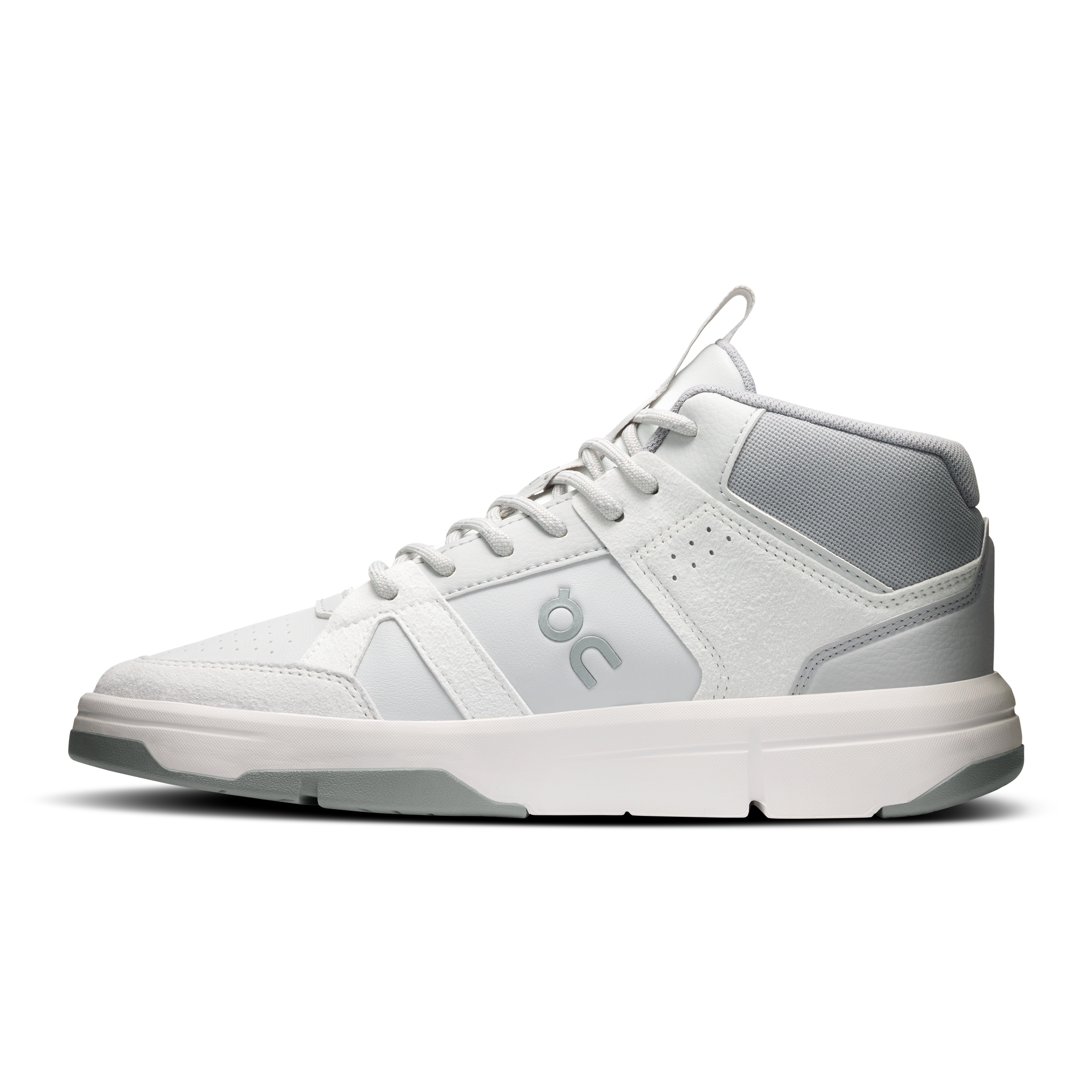 On THE ROGER Clubhouse Mid Glacier & Alloy Women Tennis Shoes