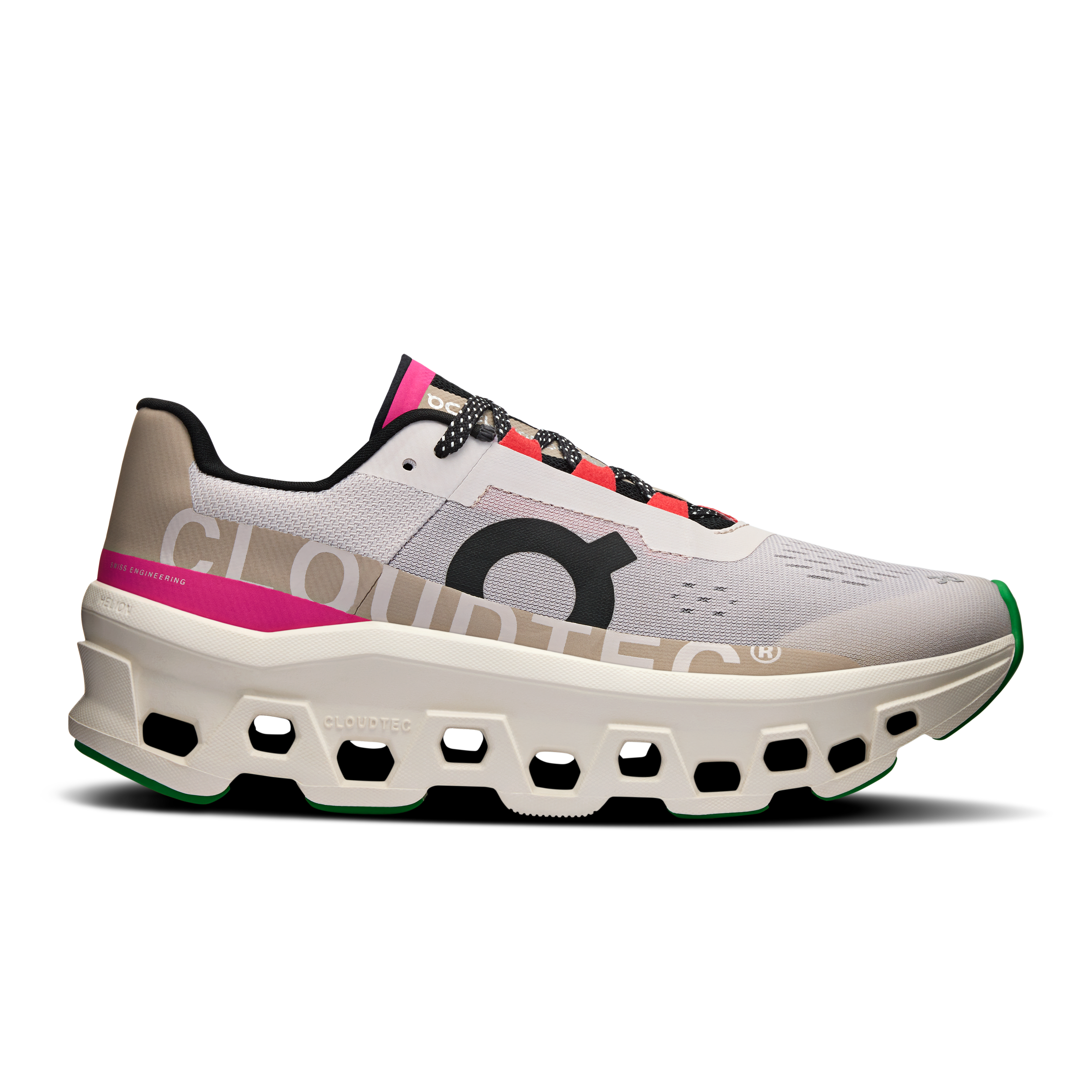 On Cloudmonster Silver & Ivory Women – Road running, energy return, CloudTec® Shoes