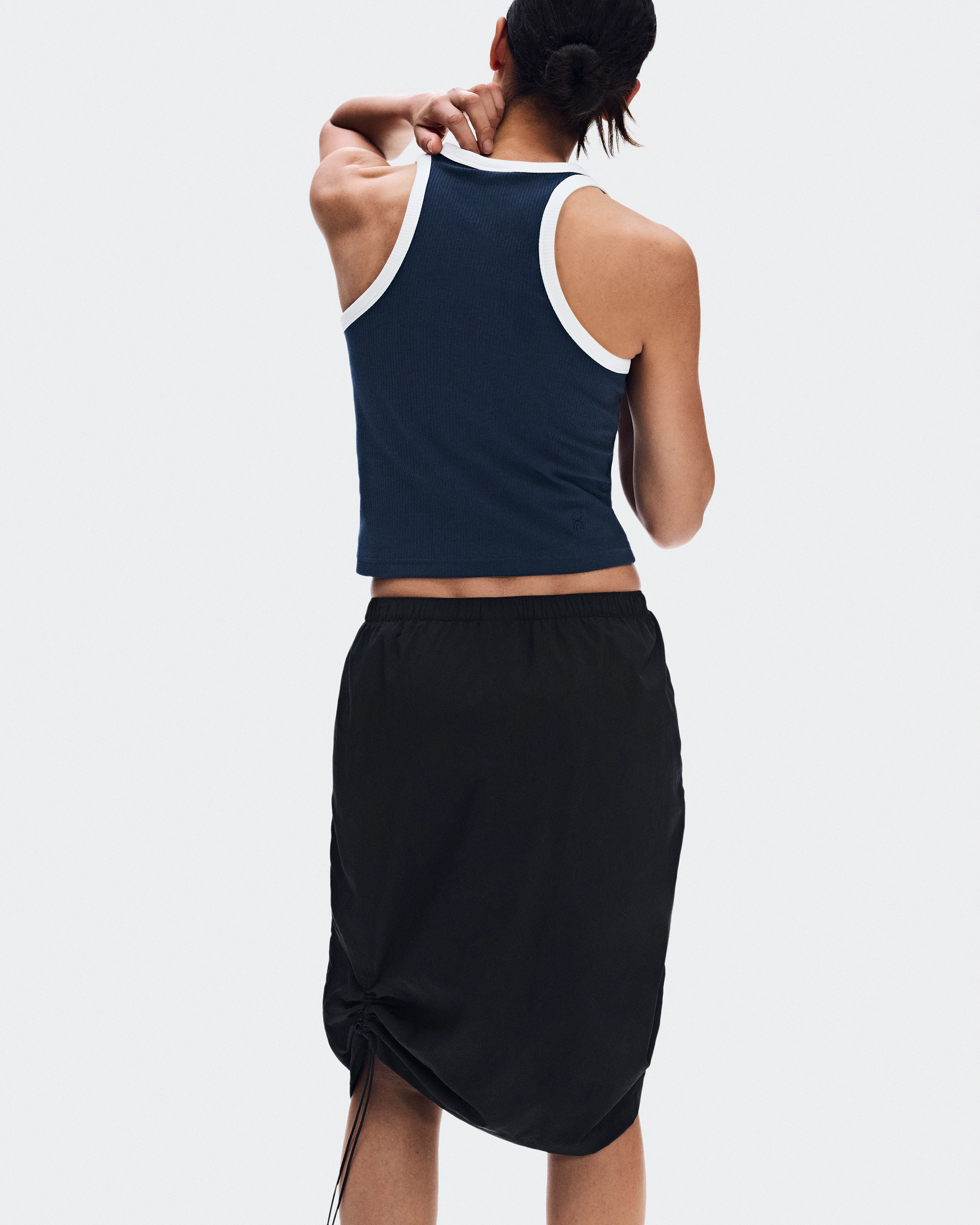 On Drawstring Midi Skirt Black Women Skirts
