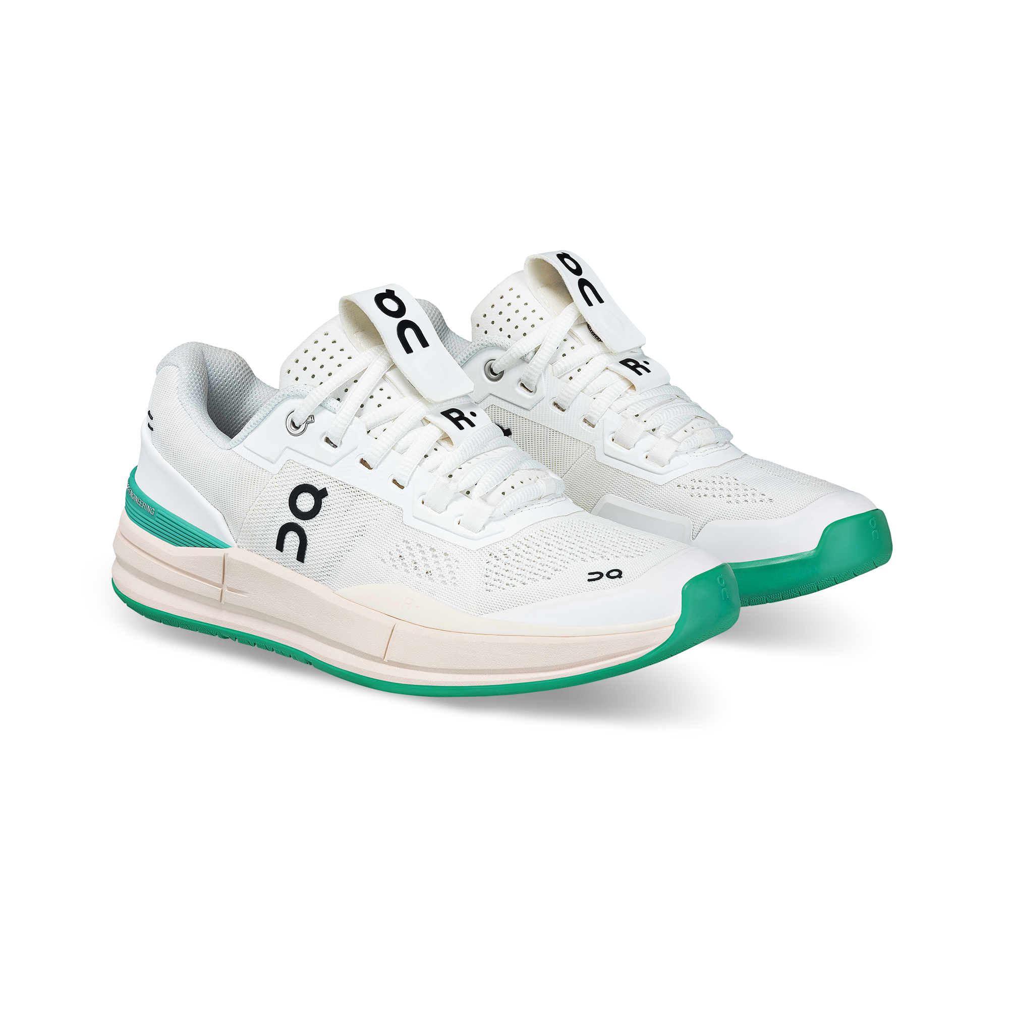 On THE ROGER Pro White & Mint Women Tennis Shoes