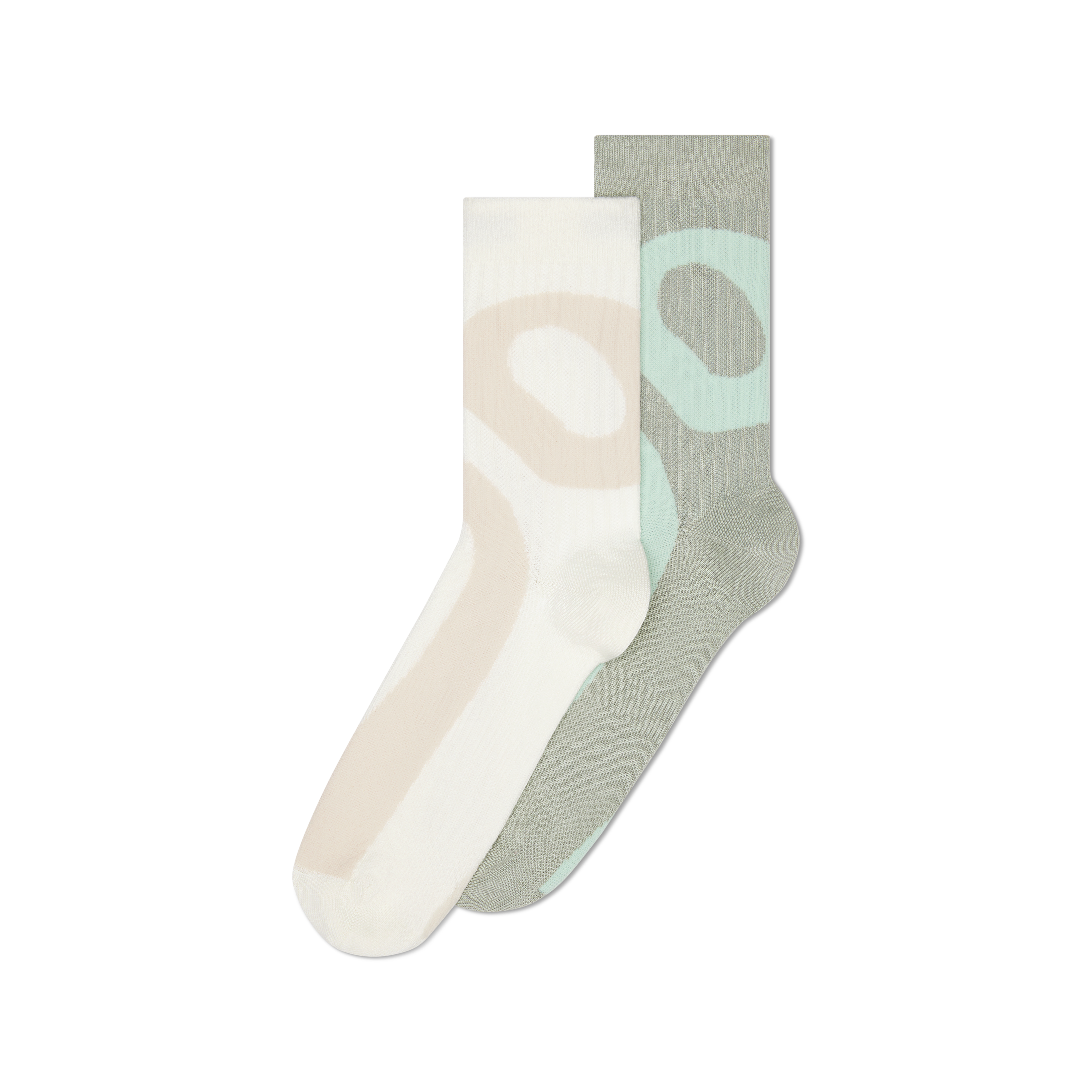 Liquid Logo Sock High 2P in Ivory/Tin