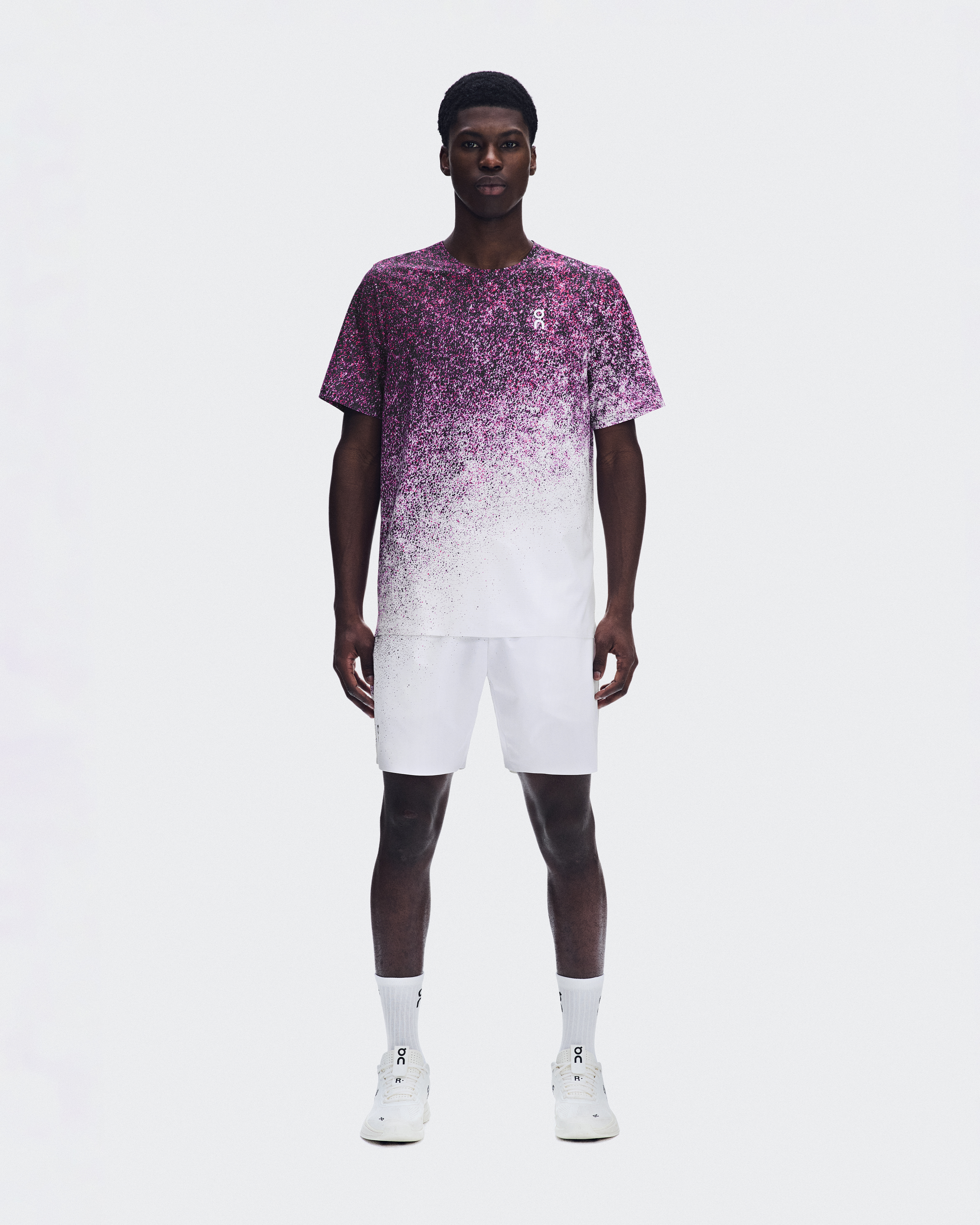 Court-T Fade Short-Sleeve Shirt in Nebula/White