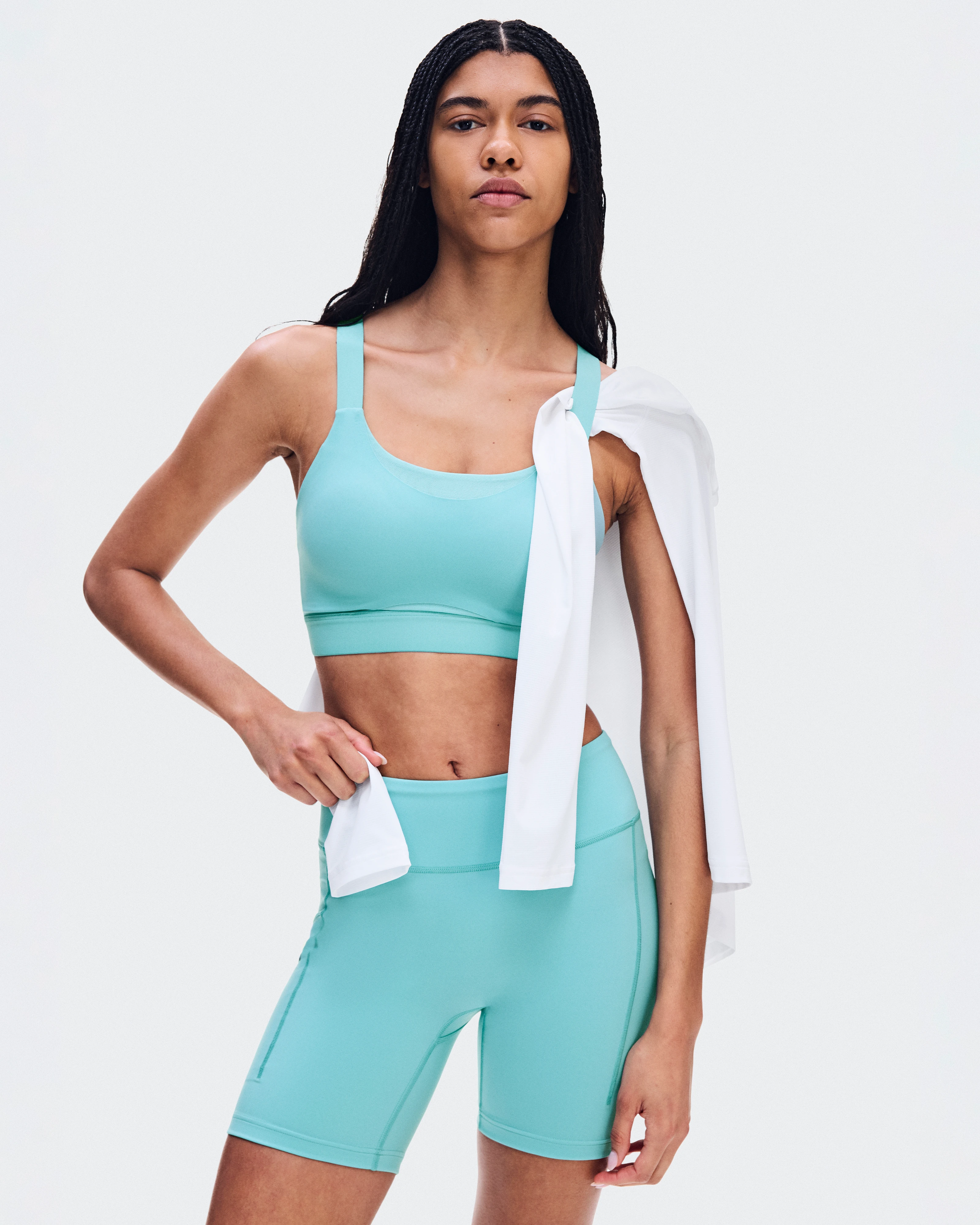 On Performance Tights Short Aquamarine Women Tights