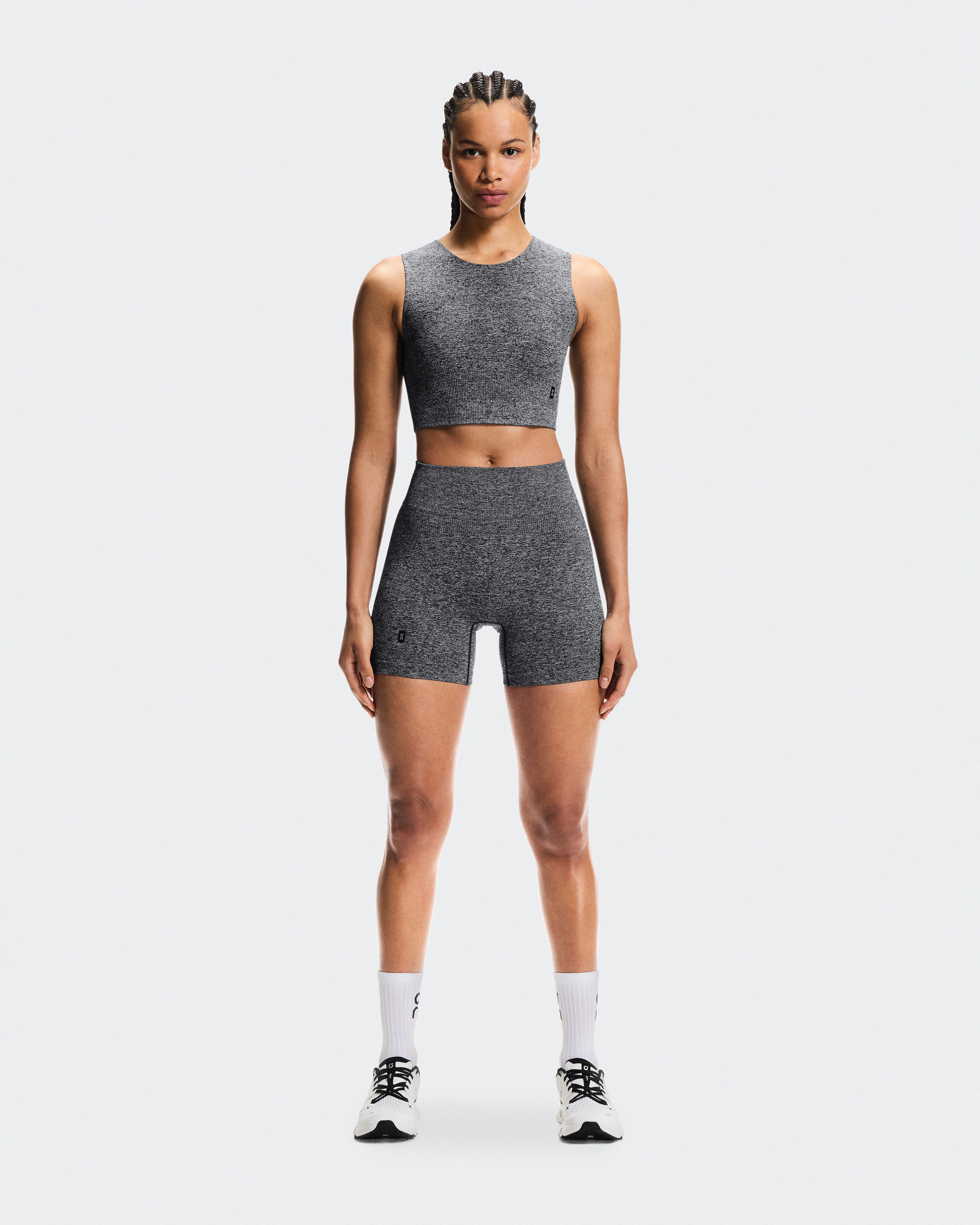 On Studio Knit Shorts Graphite Heather Women Shorts