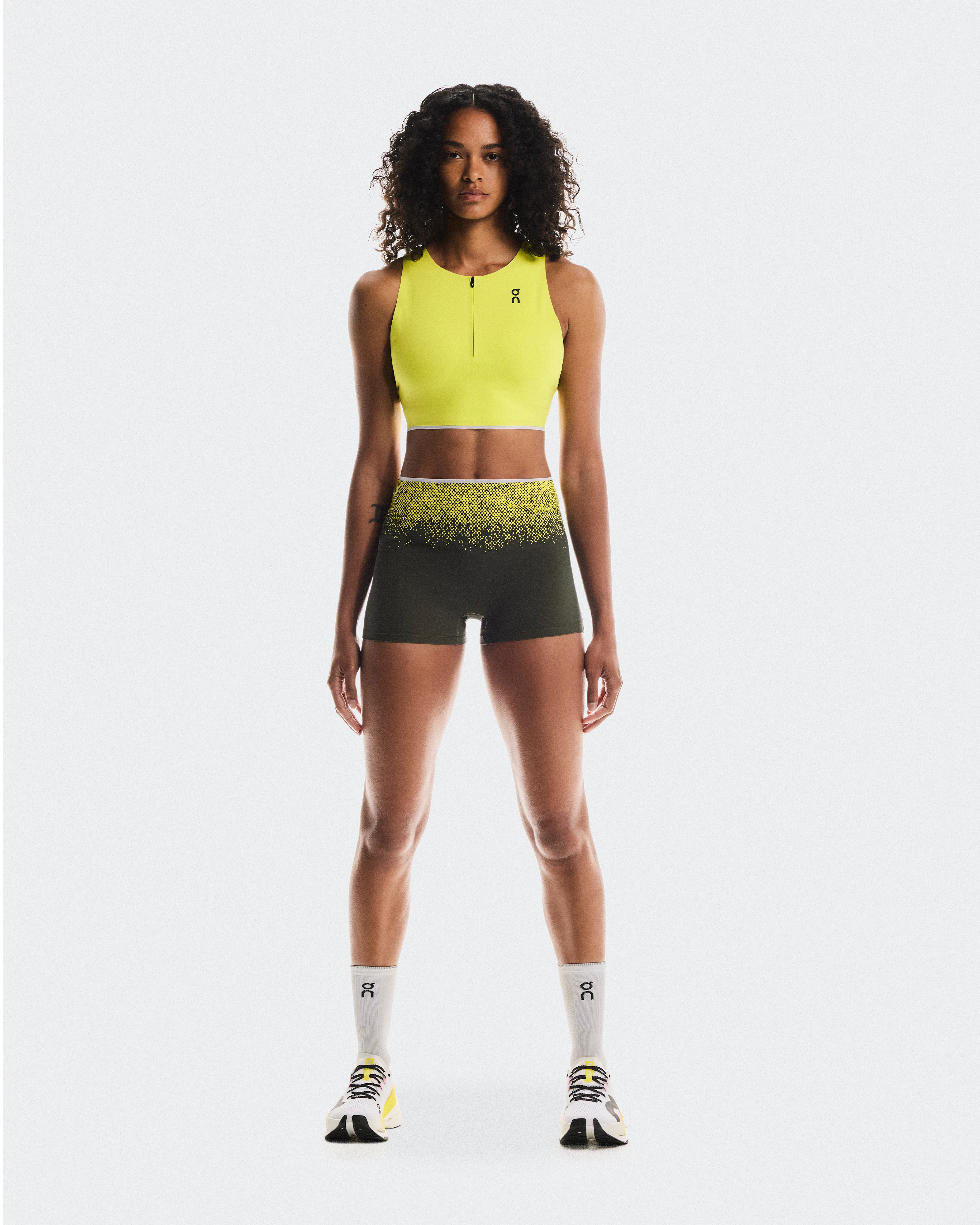 On Race Crop Lime Women Tops and t-shirts
