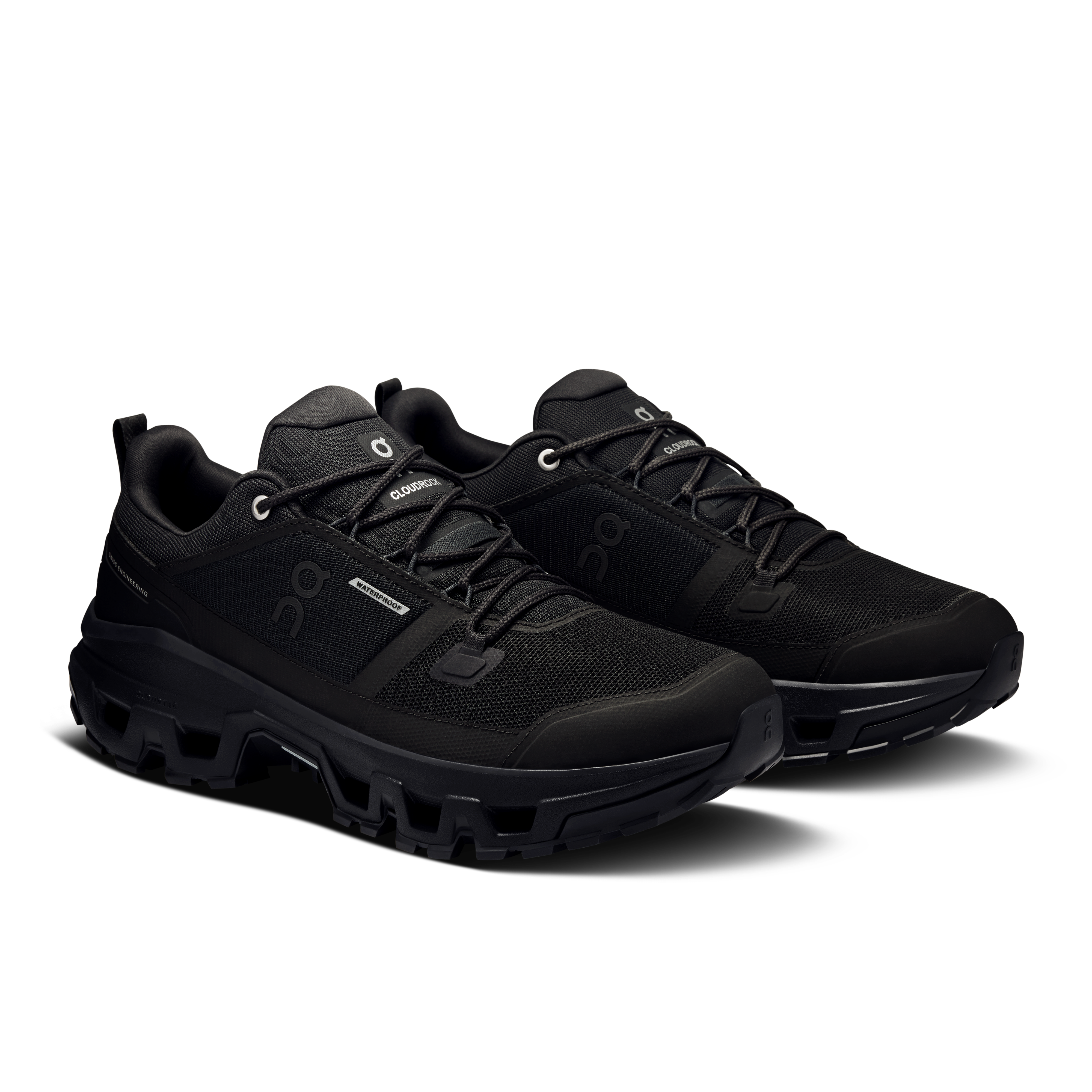 On Cloudrock Low Waterproof Black & Black Men Hiking Shoes