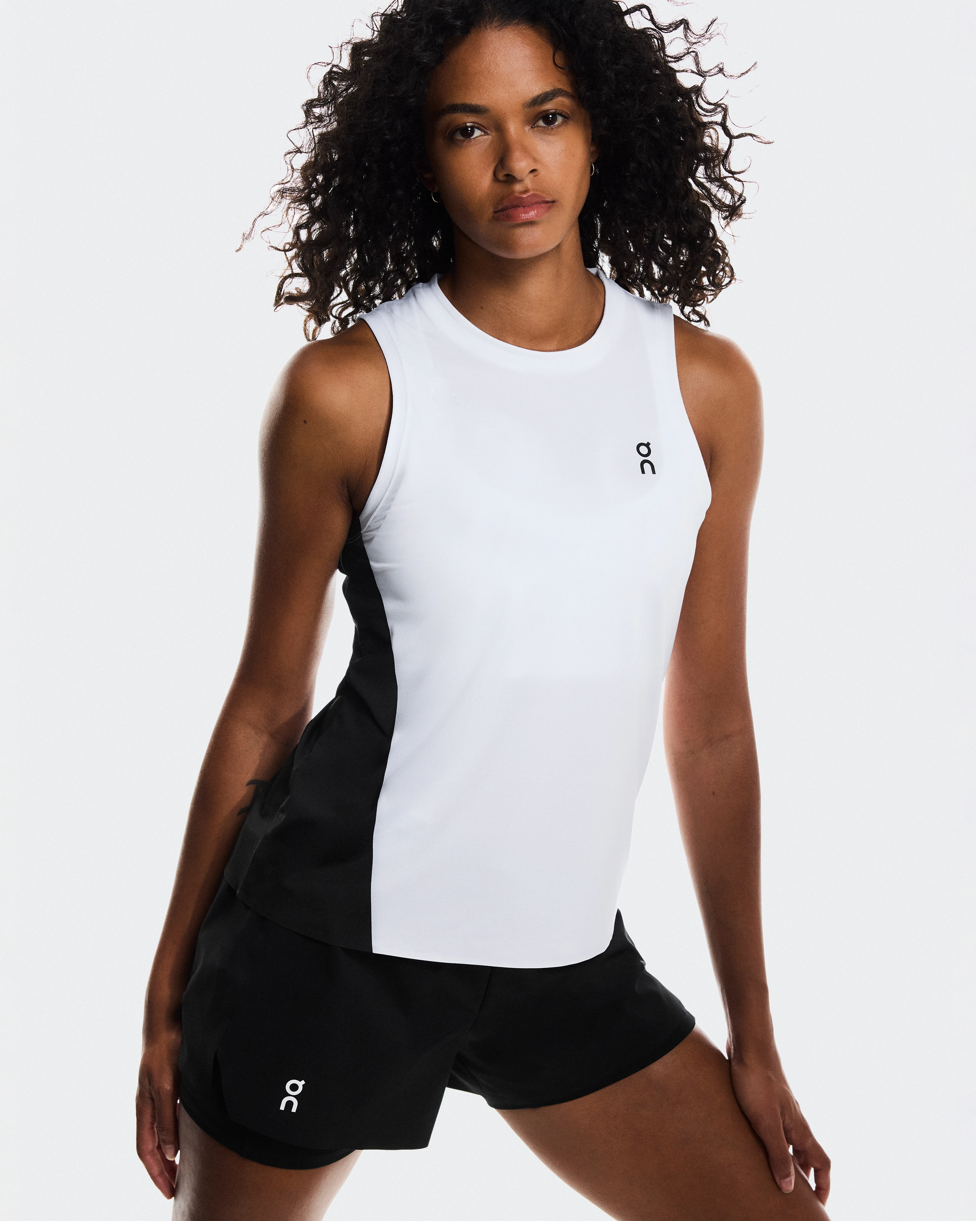 On Court Tank White & Black Women Tops and t-shirts