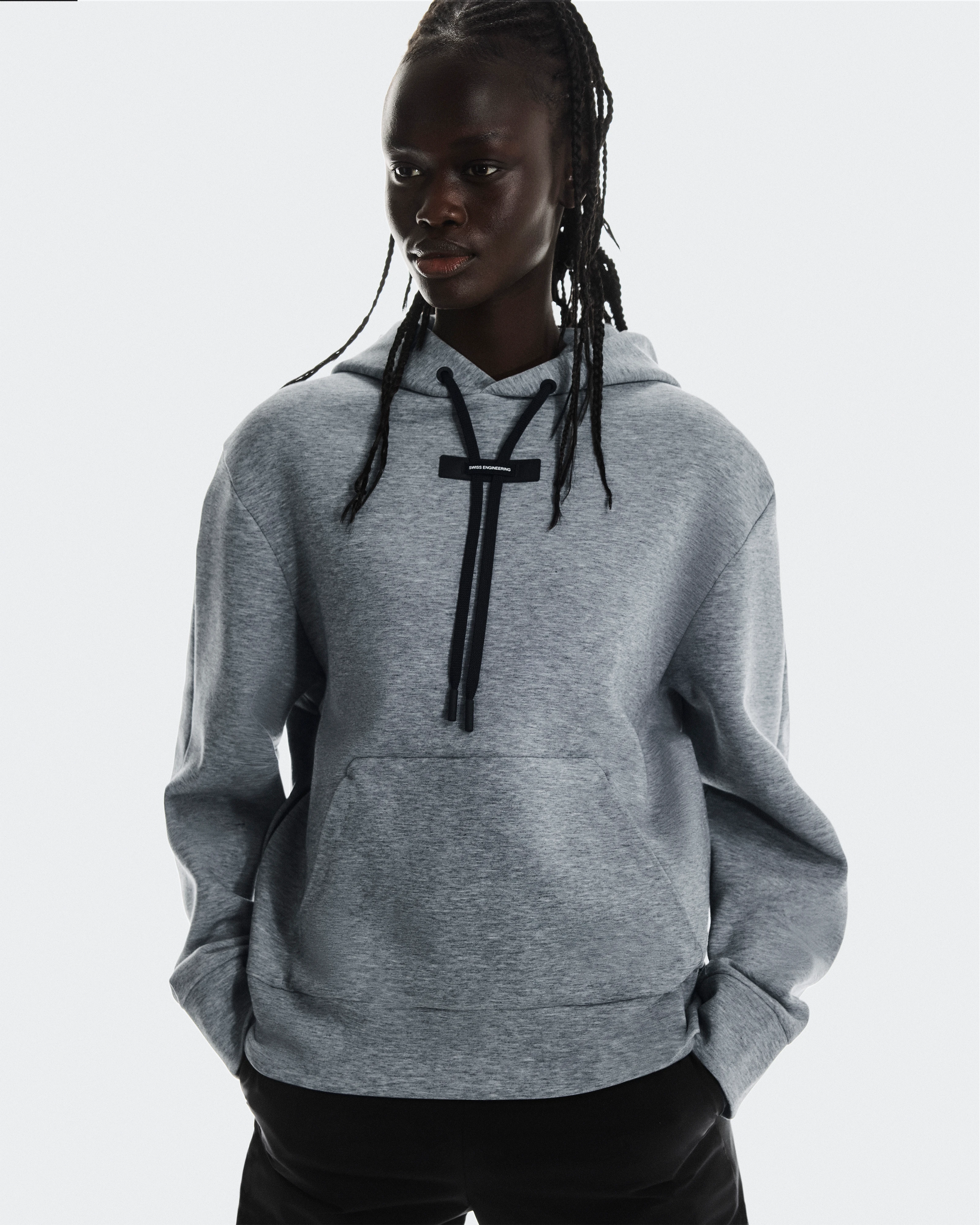 On Focus Tech Hoodie Basalt Women Hoodies and sweatshirts