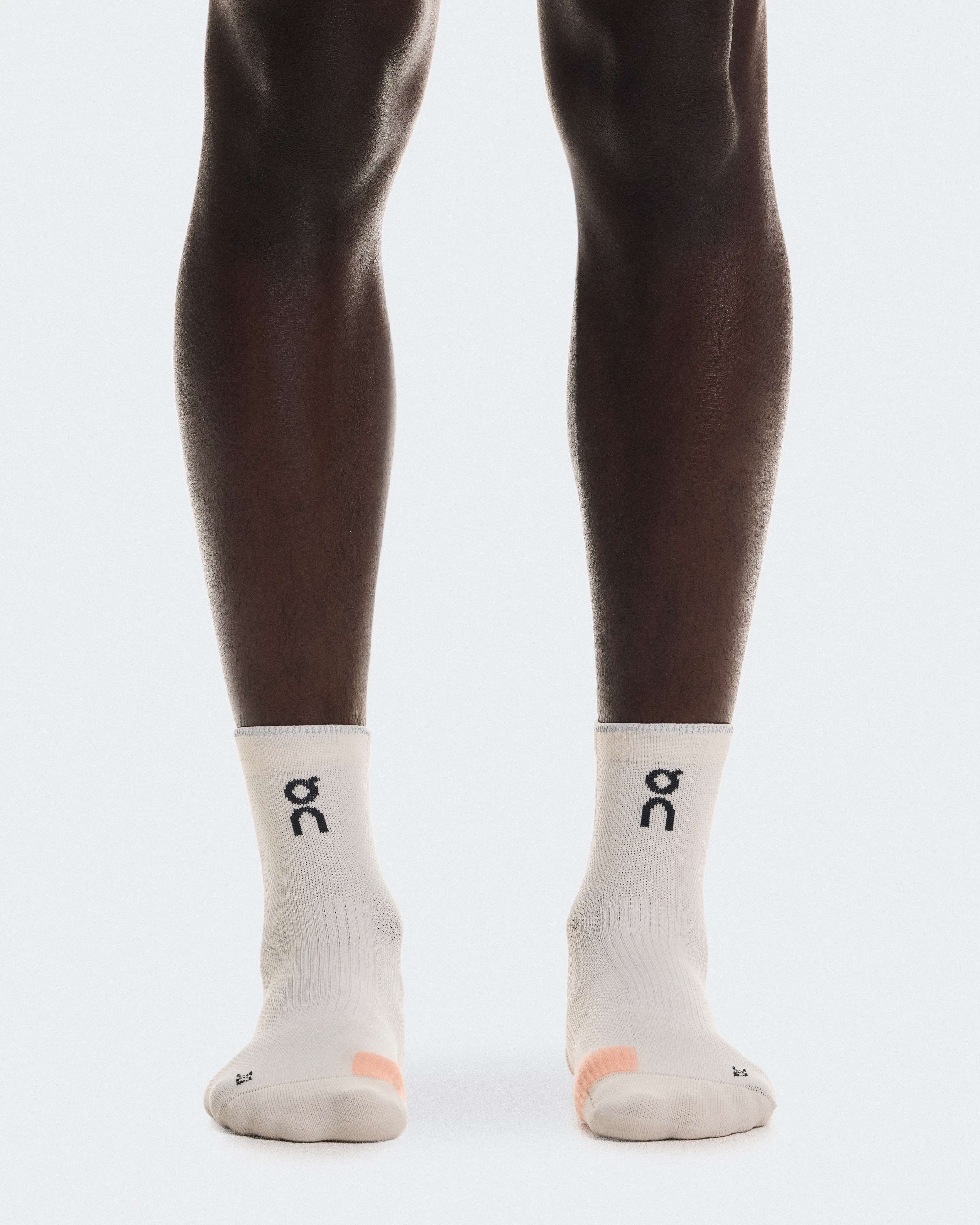 On Performance Run Sock Mid Pearl & Sunstone Unisex Socks