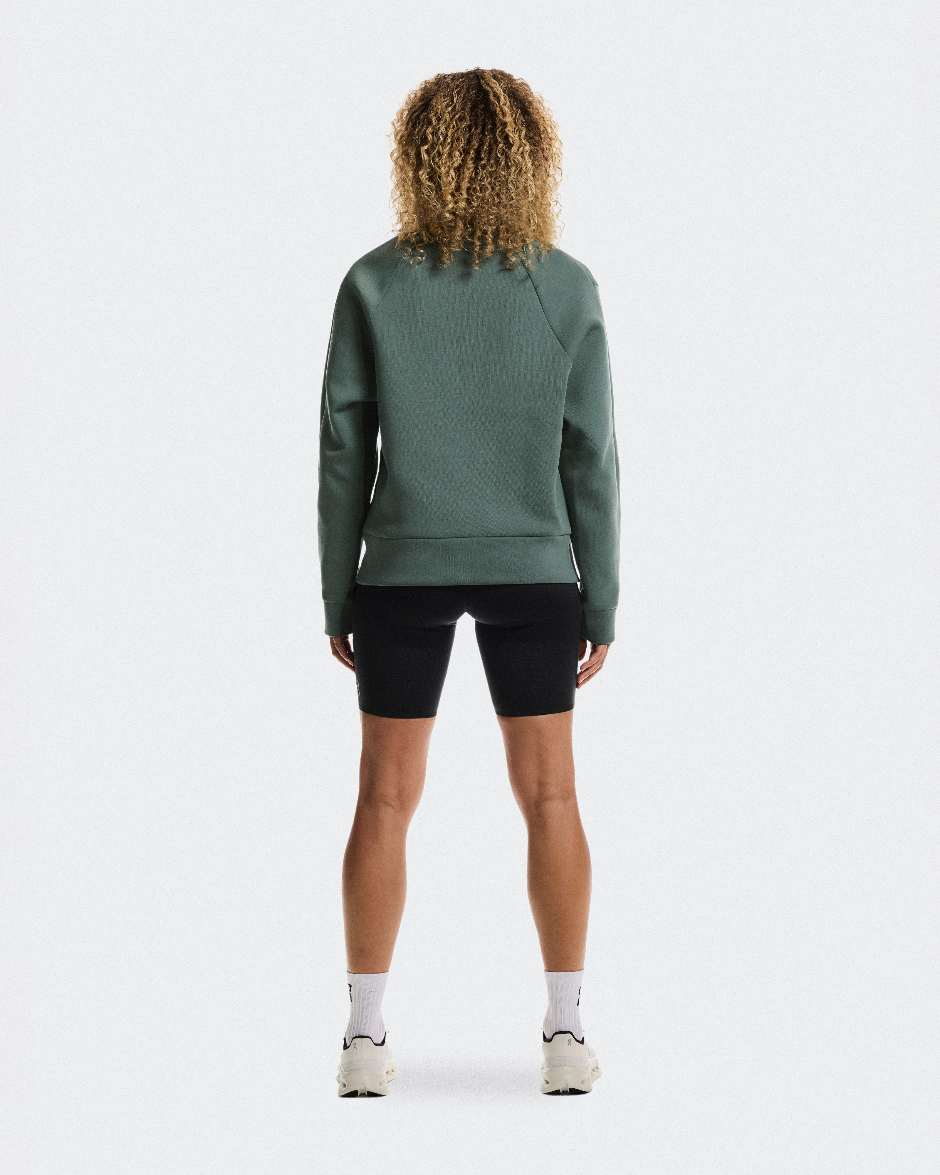 On Focus Tech Crew Olive Women Hoodies and sweatshirts