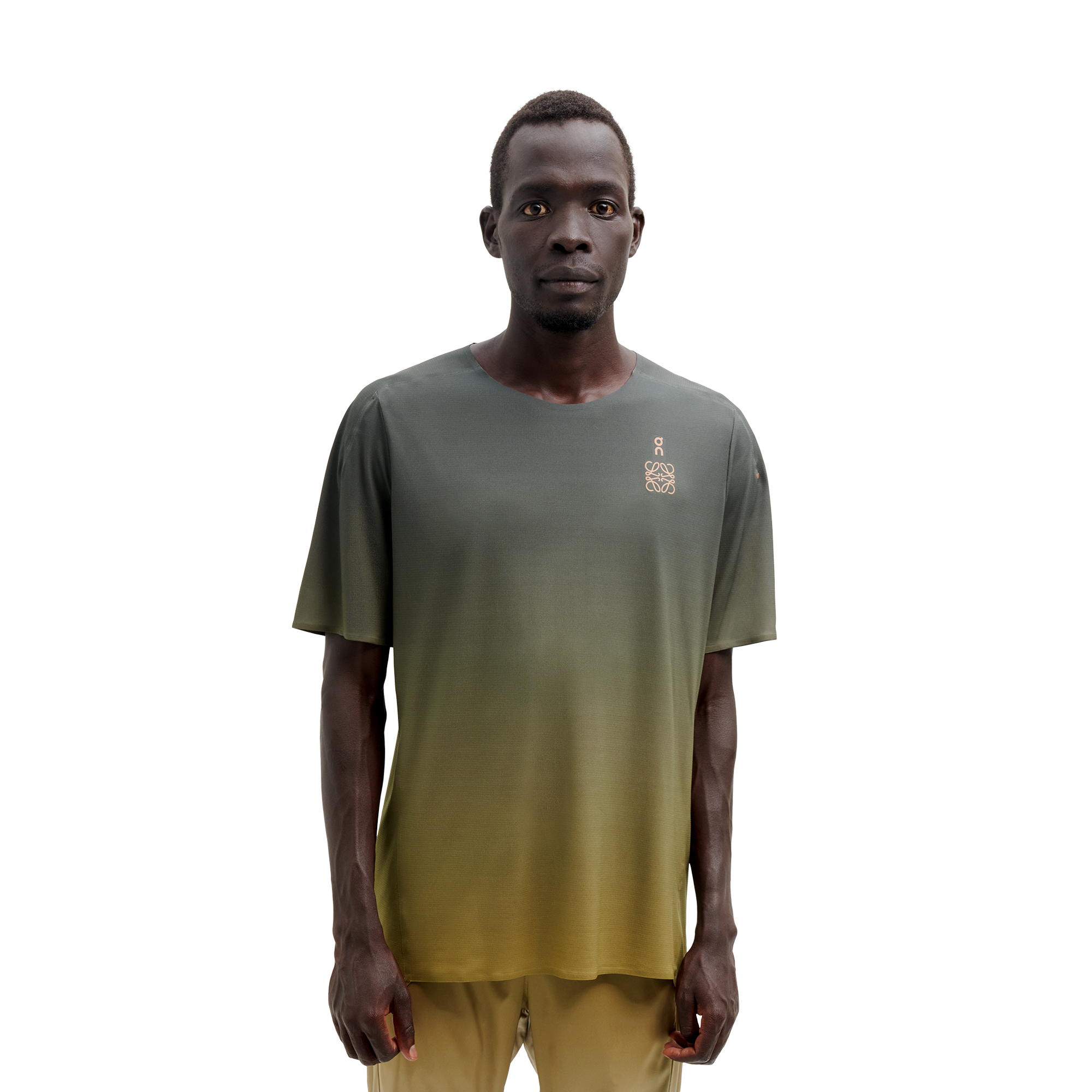 On Performance-T LOEWE Gradient Khaki Men – Warm-weather training, ultralight, breathable Tops and t-shirts