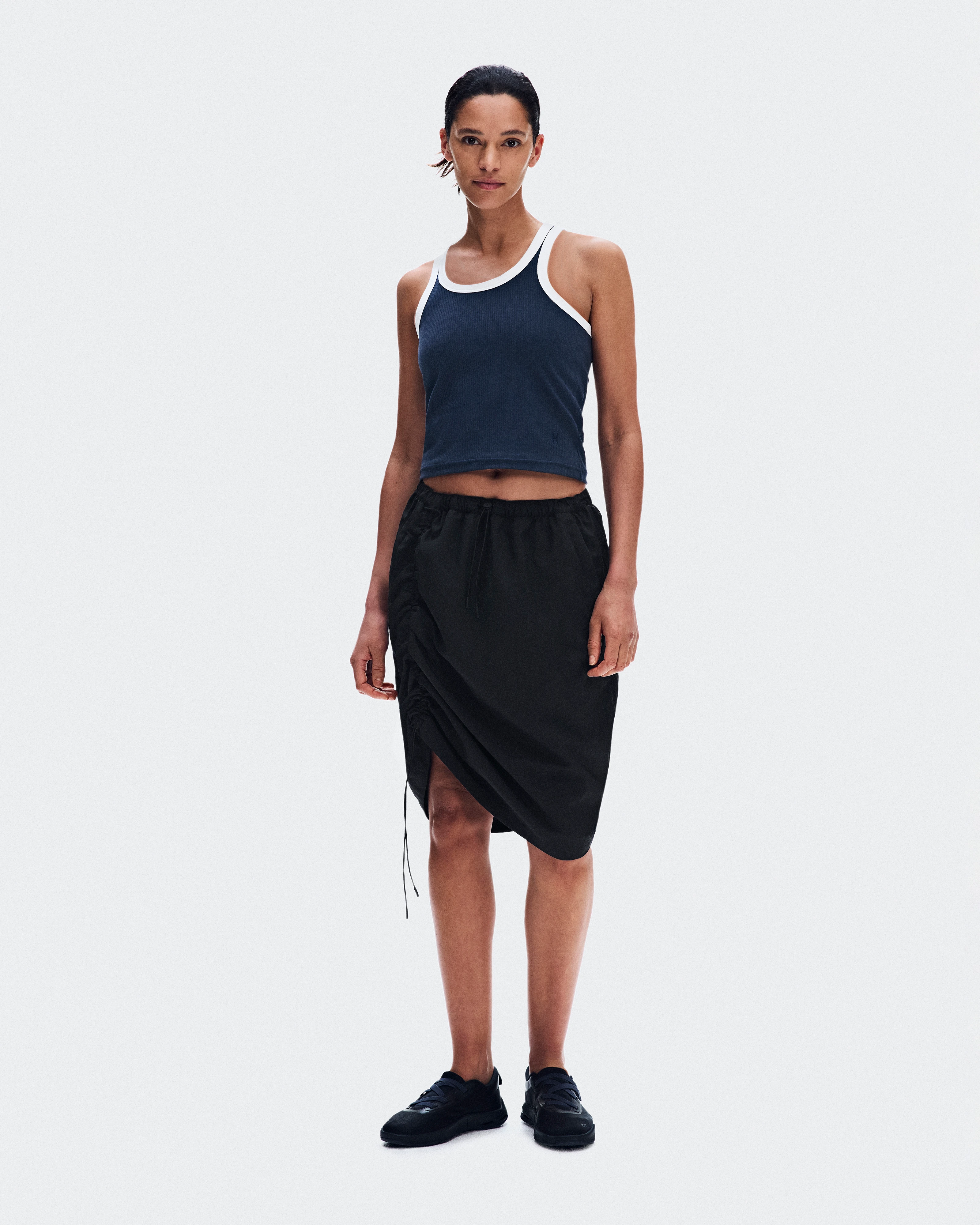On Drawstring Midi Skirt Black Women Skirts
