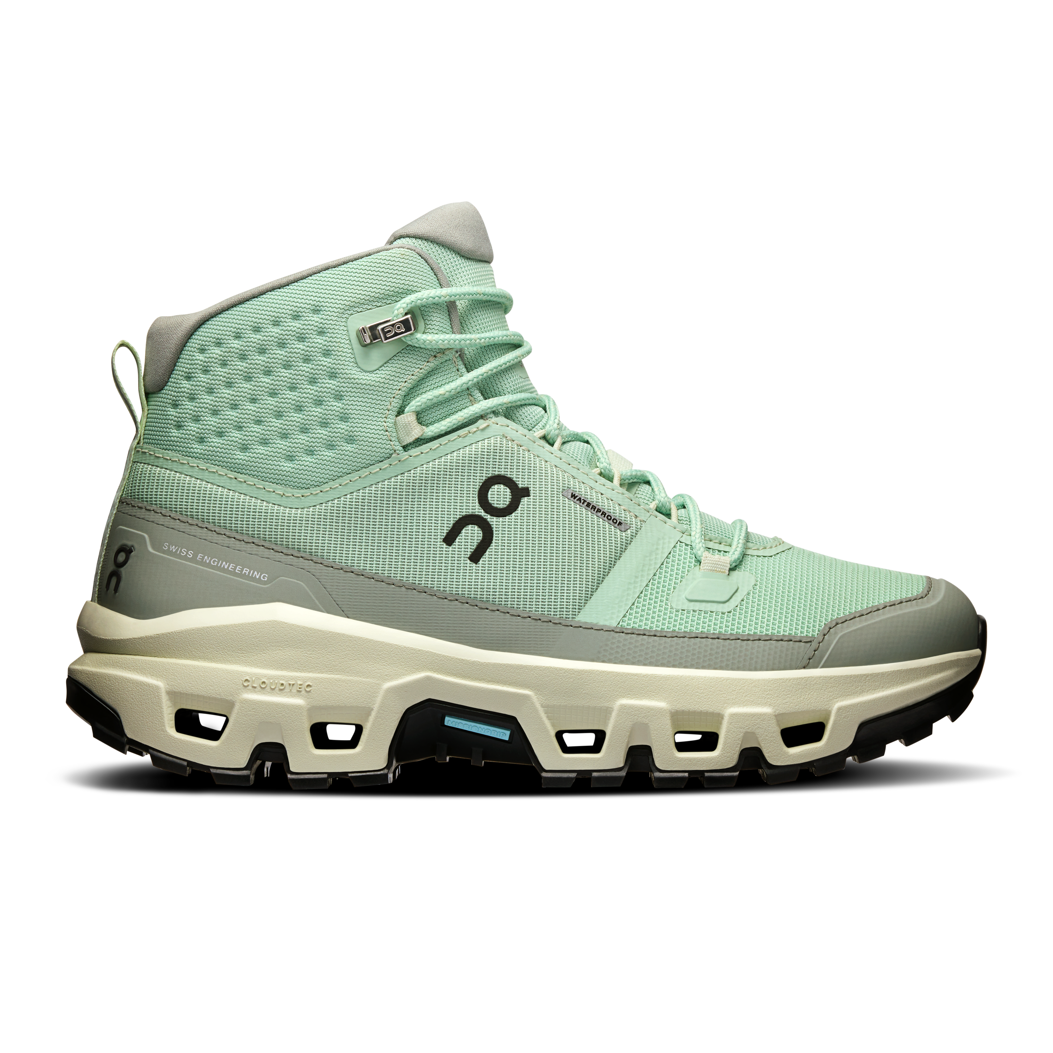 On Cloudrock Mid Waterproof Mineral & Aloe Women – Hiking, Missiongrip™, waterproof Shoes