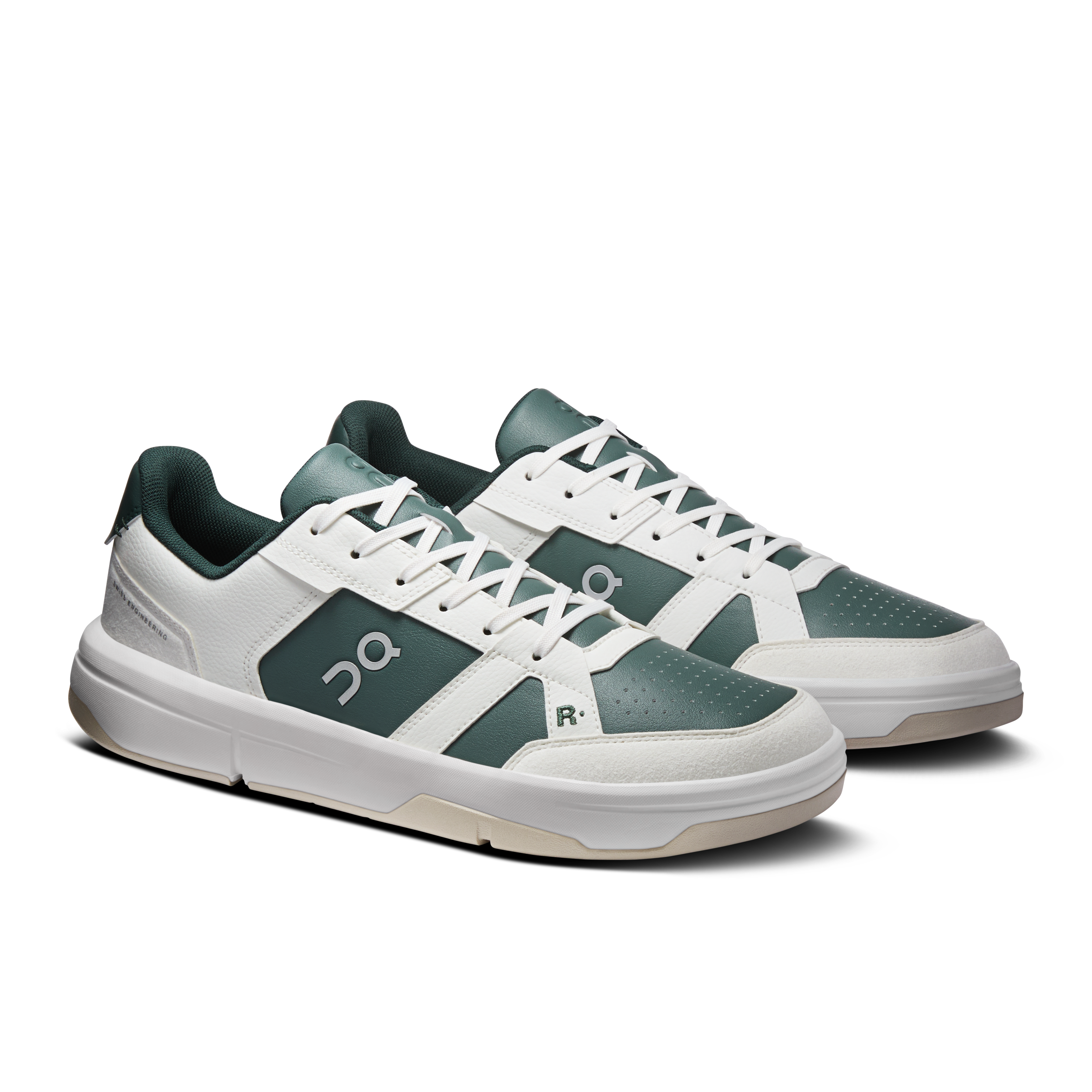 On THE ROGER Clubhouse Ivory & Olive Men Tennis Shoes