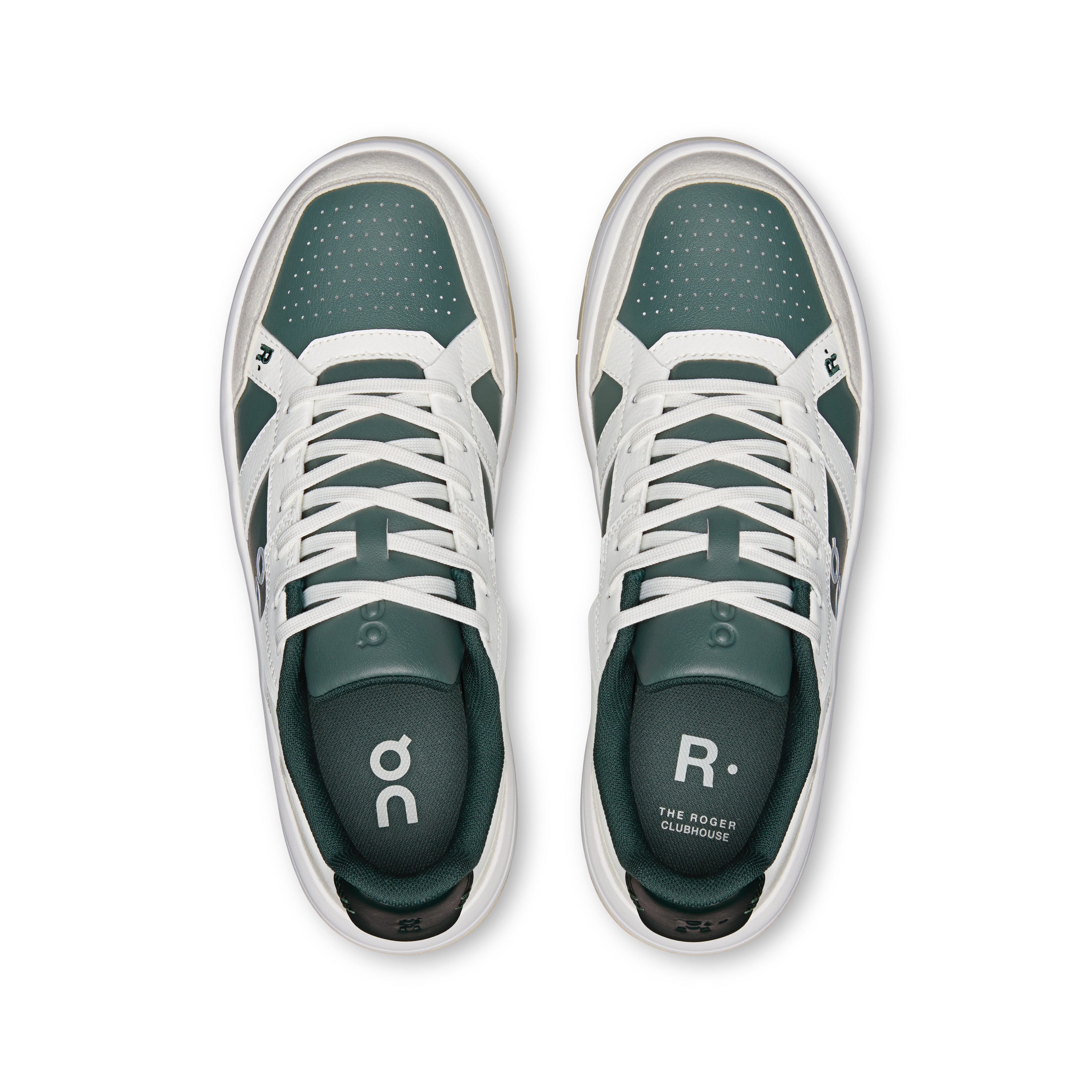 On THE ROGER Clubhouse Ivory & Olive Women Tennis Shoes