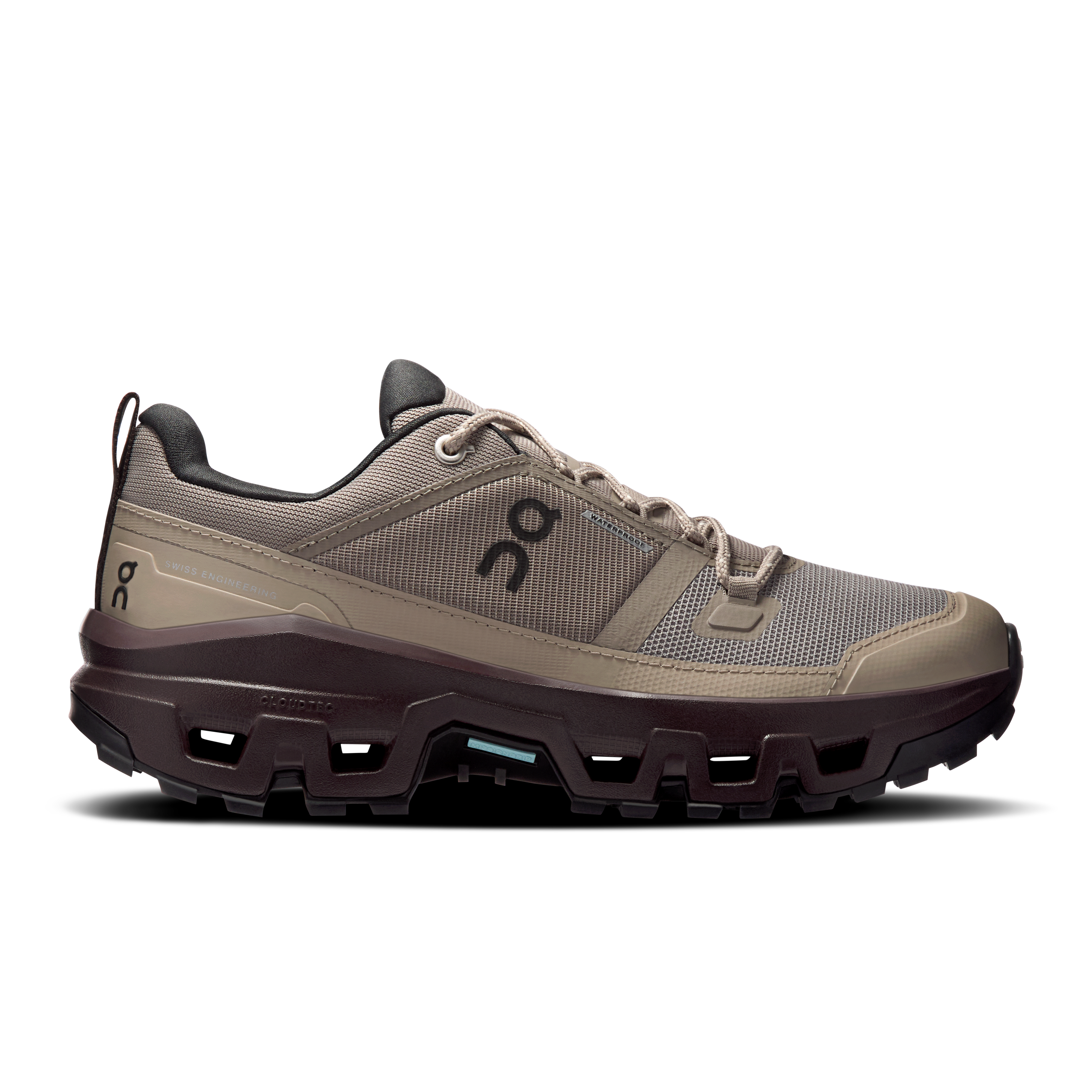 On Cloudrock Low Waterproof Cinder & Ox Women – Hiking, Missiongrip™, mixed terrain Shoes