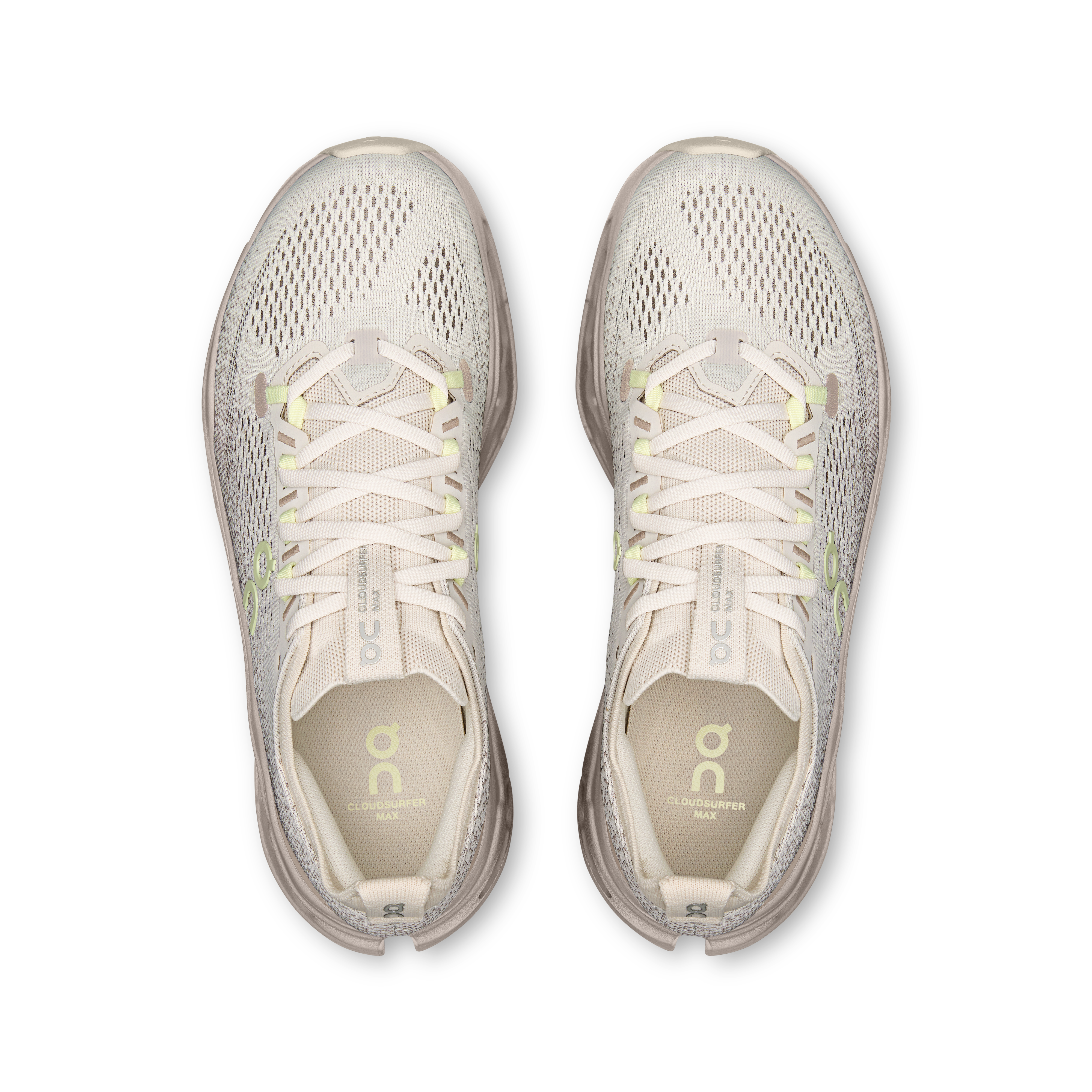 On Cloudsurfer Max Pelican & Limelight Women Road running Shoes