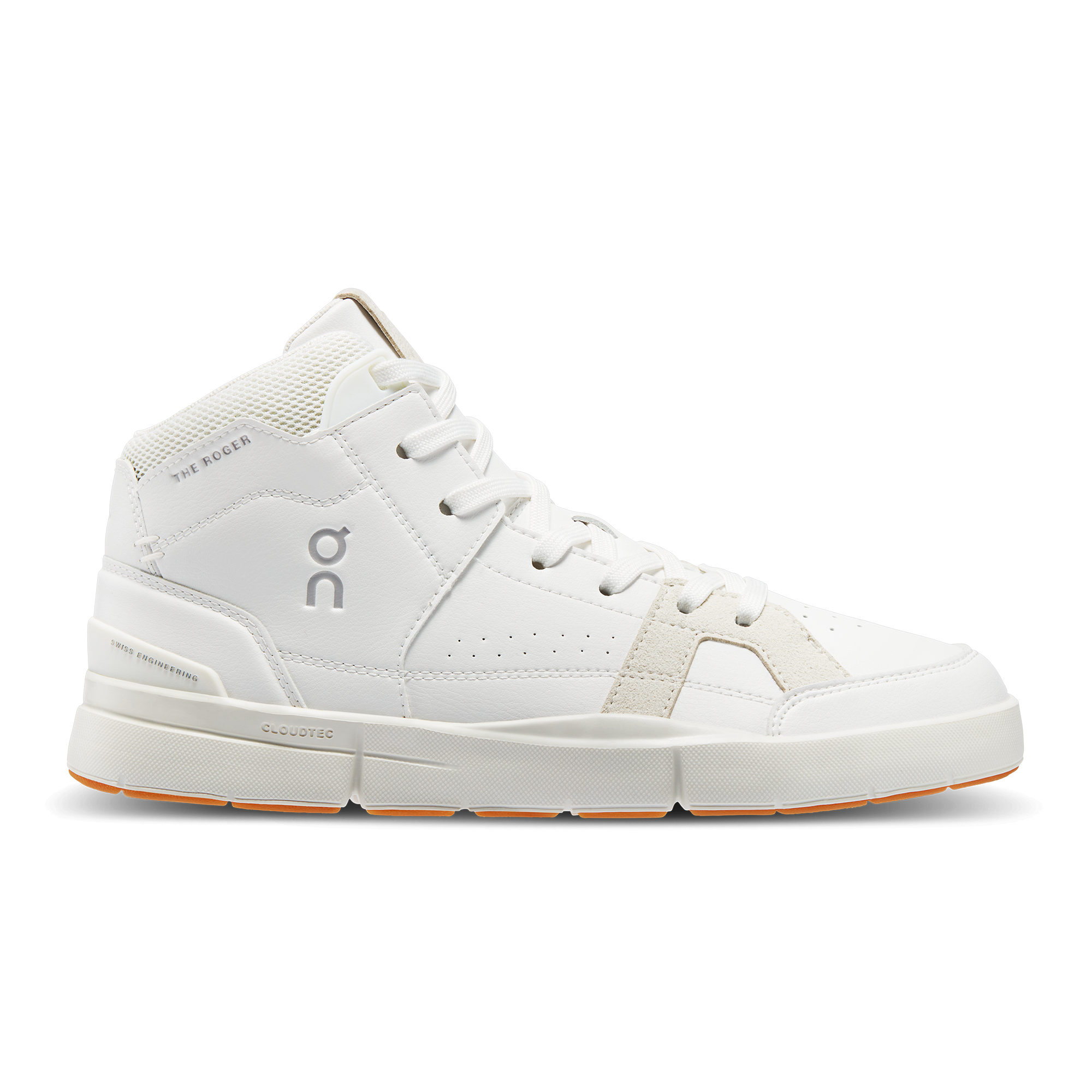 On THE ROGER Clubhouse Mid White & Sand Women Active life Shoes