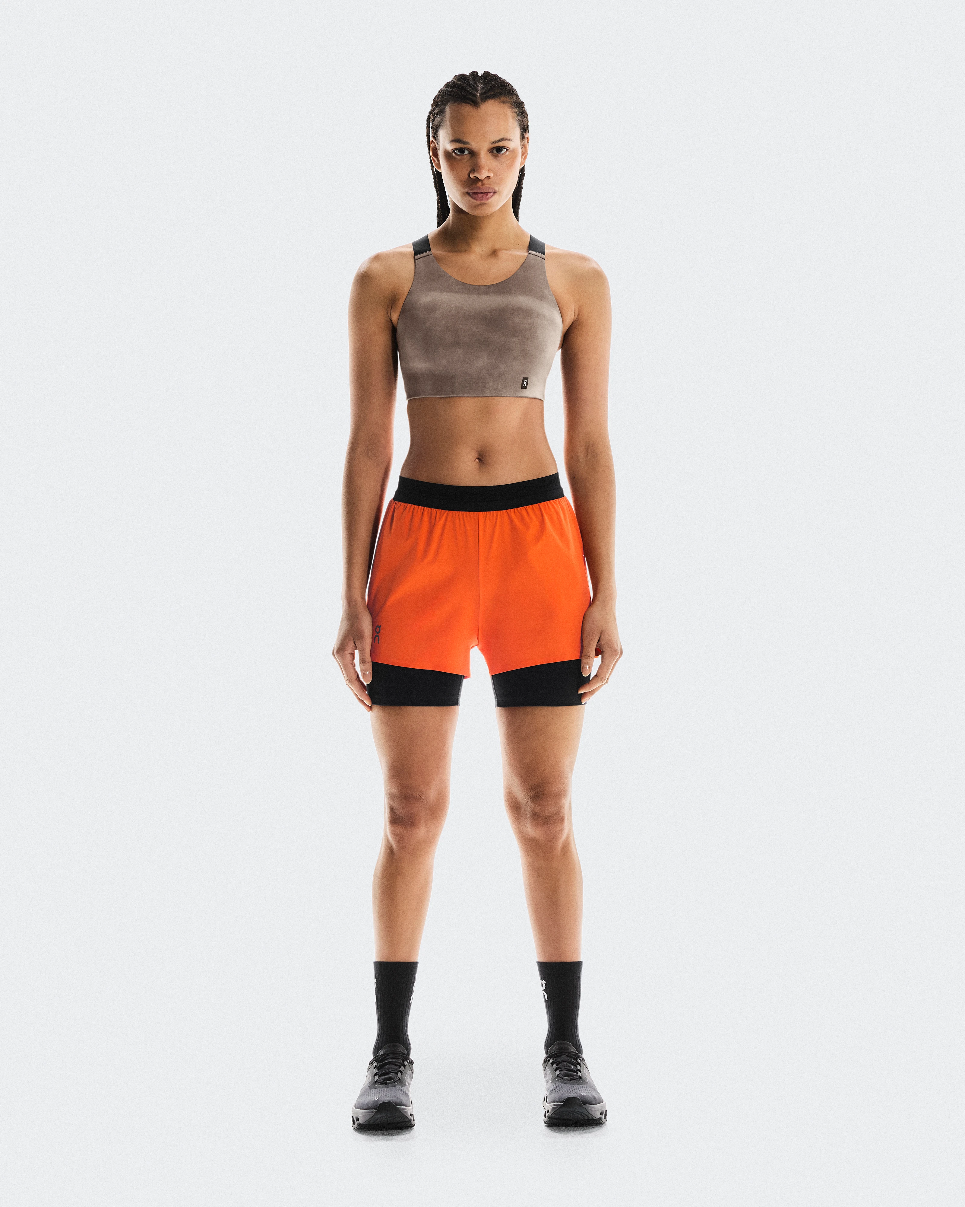 On Performance Bra AOP Cinder & Black Women Bras