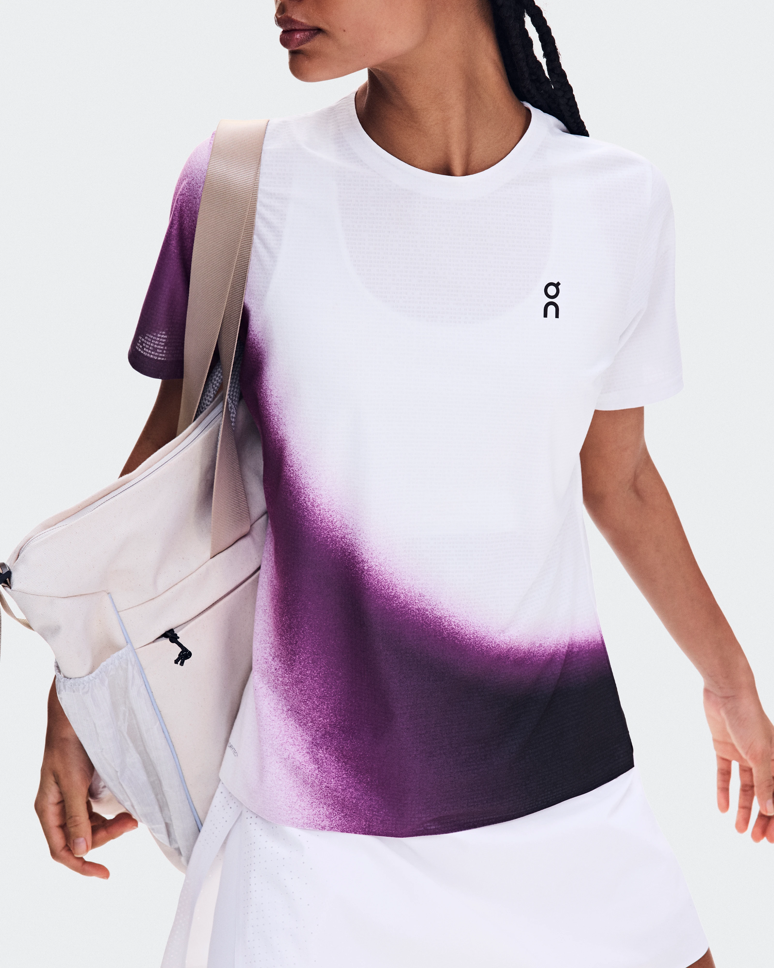 On Court-T Swing White & Cassis Women Tops and t-shirts