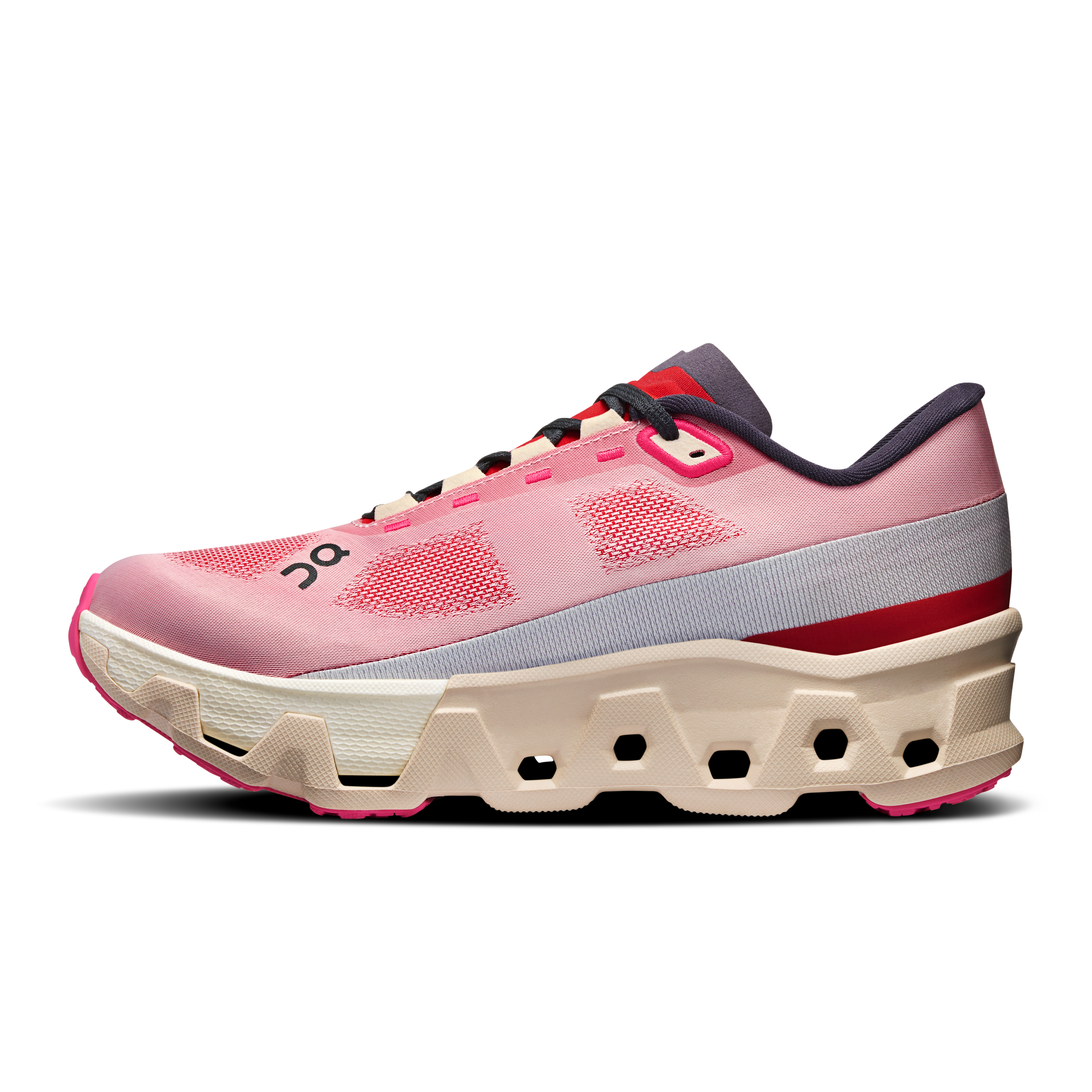 On Cloudmonster Hyper Red & Cream Women Road running Shoes