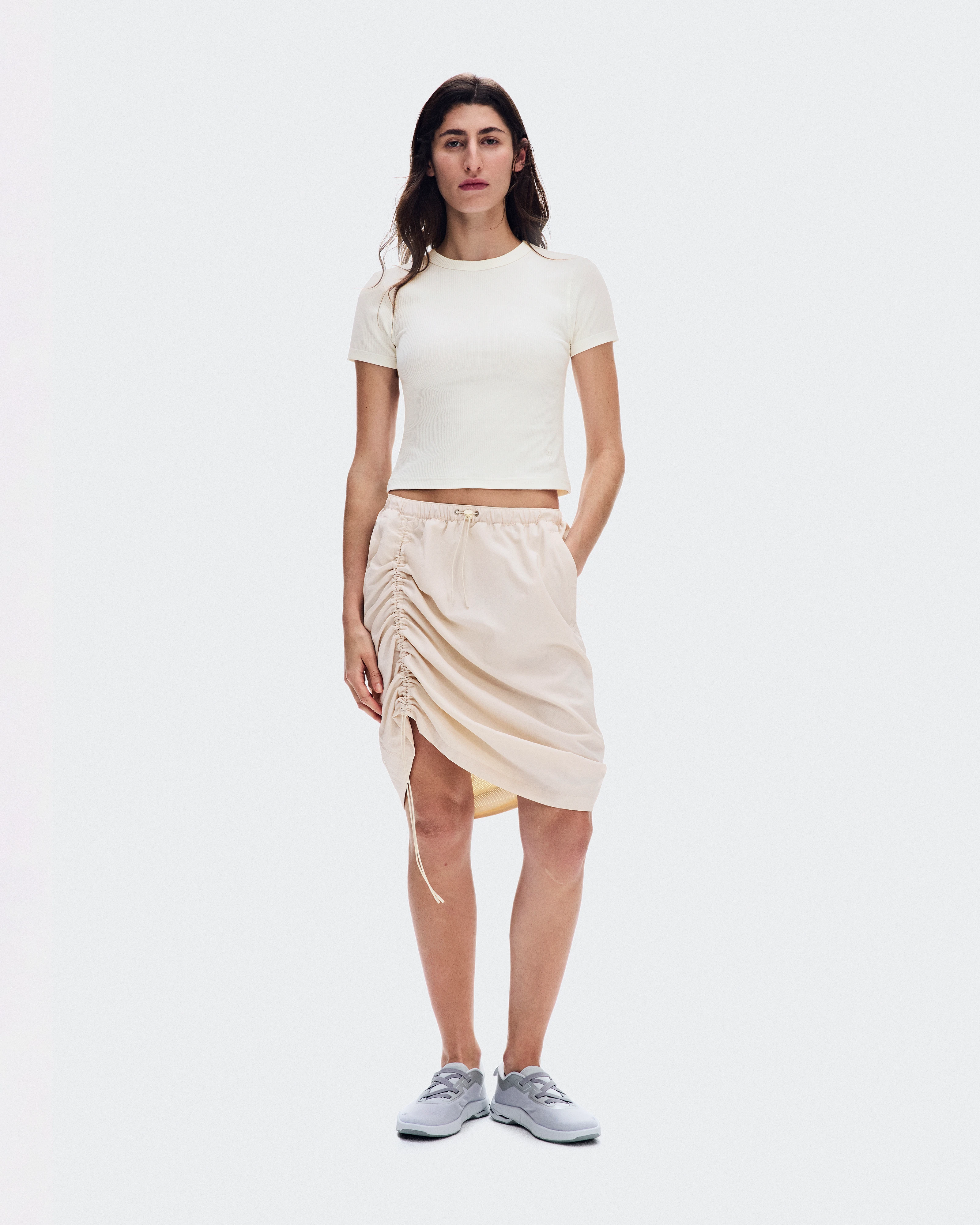 On All-Day Ribbed T-Shirt Ivory Women Tops and t-shirts