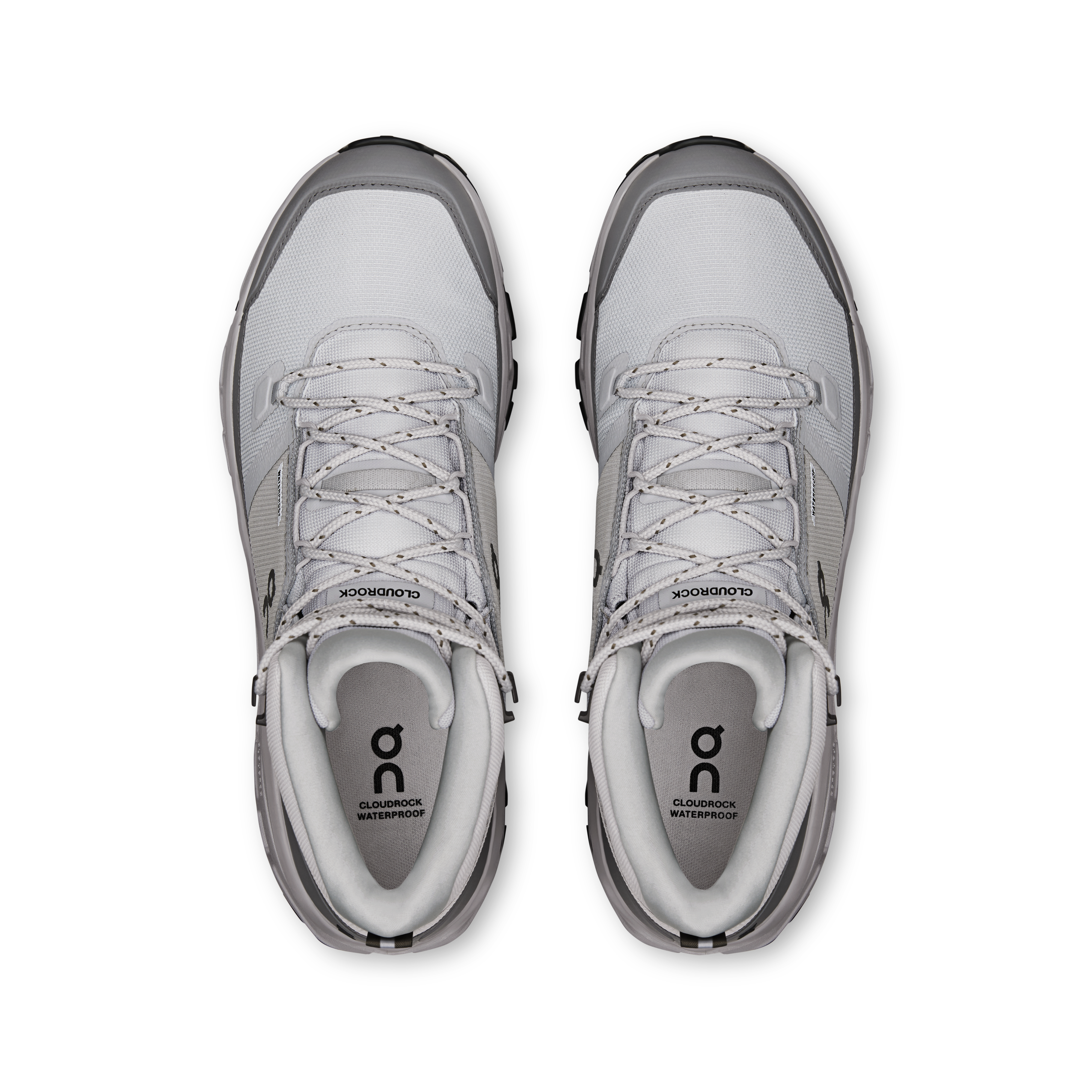 On Cloudrock Mid Waterproof Glacier & Alloy Men Hiking Shoes